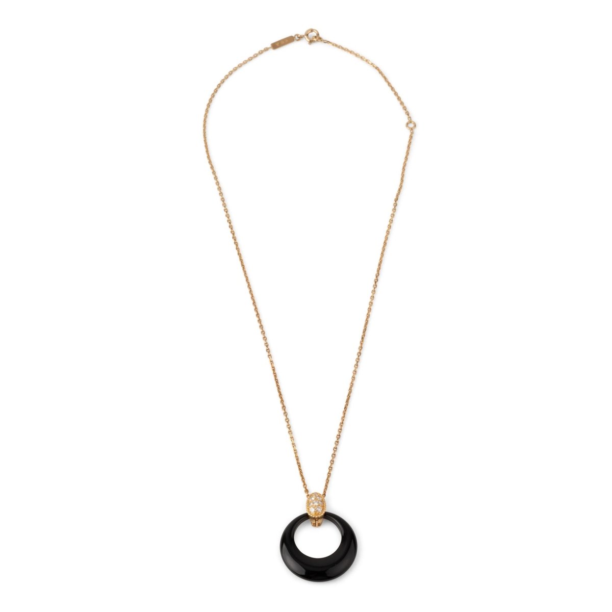 Collier Pendentif vintage or jaune diamants Van Cleef & Arpels vintage - Maison Eloe