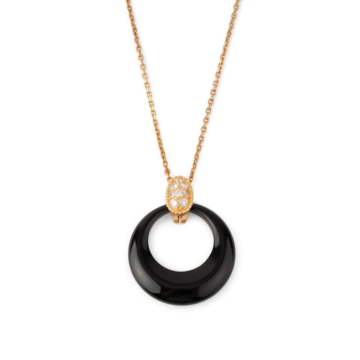 Collier Pendentif vintage or jaune diamants Van Cleef & Arpels vintage - Maison Eloe