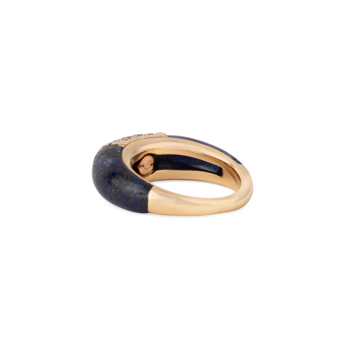 Bague Van Cleef & Arpels, collection Philippine en or jaune et lapis - lazuli et diamants - Maison Eloe