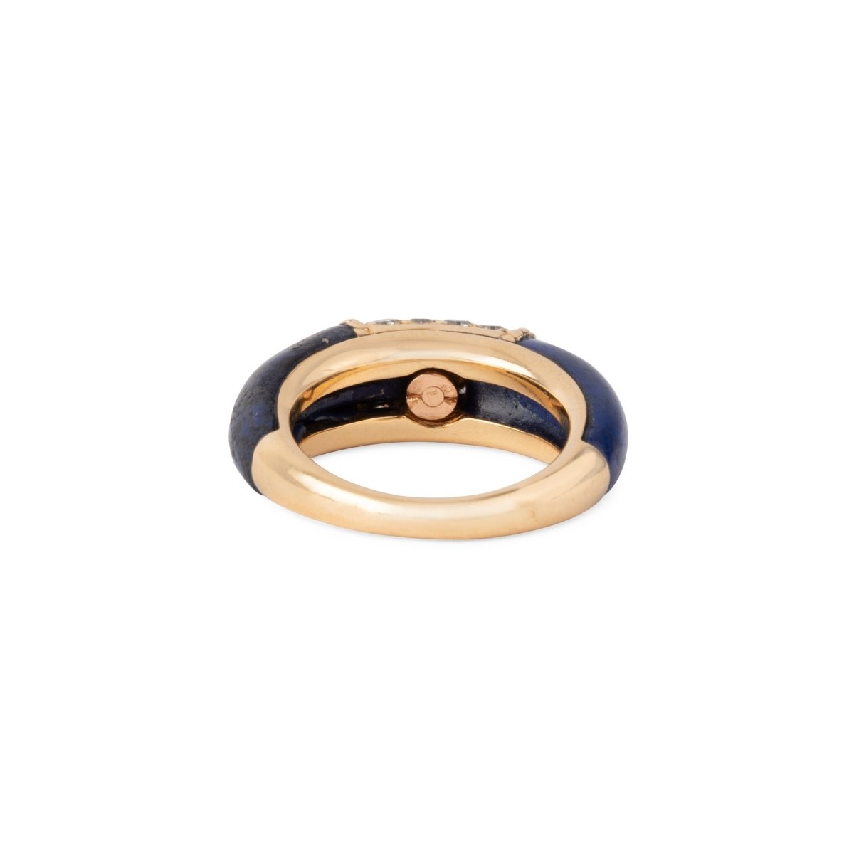 Bague Van Cleef & Arpels, collection Philippine en or jaune et lapis - lazuli et diamants - Maison Eloe