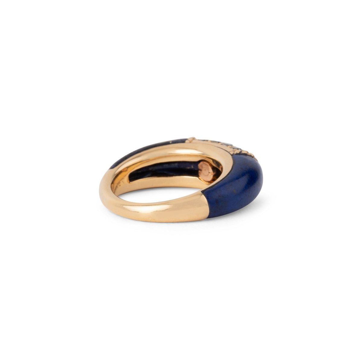 Bague Van Cleef & Arpels, collection Philippine en or jaune et lapis - lazuli et diamants - Maison Eloe