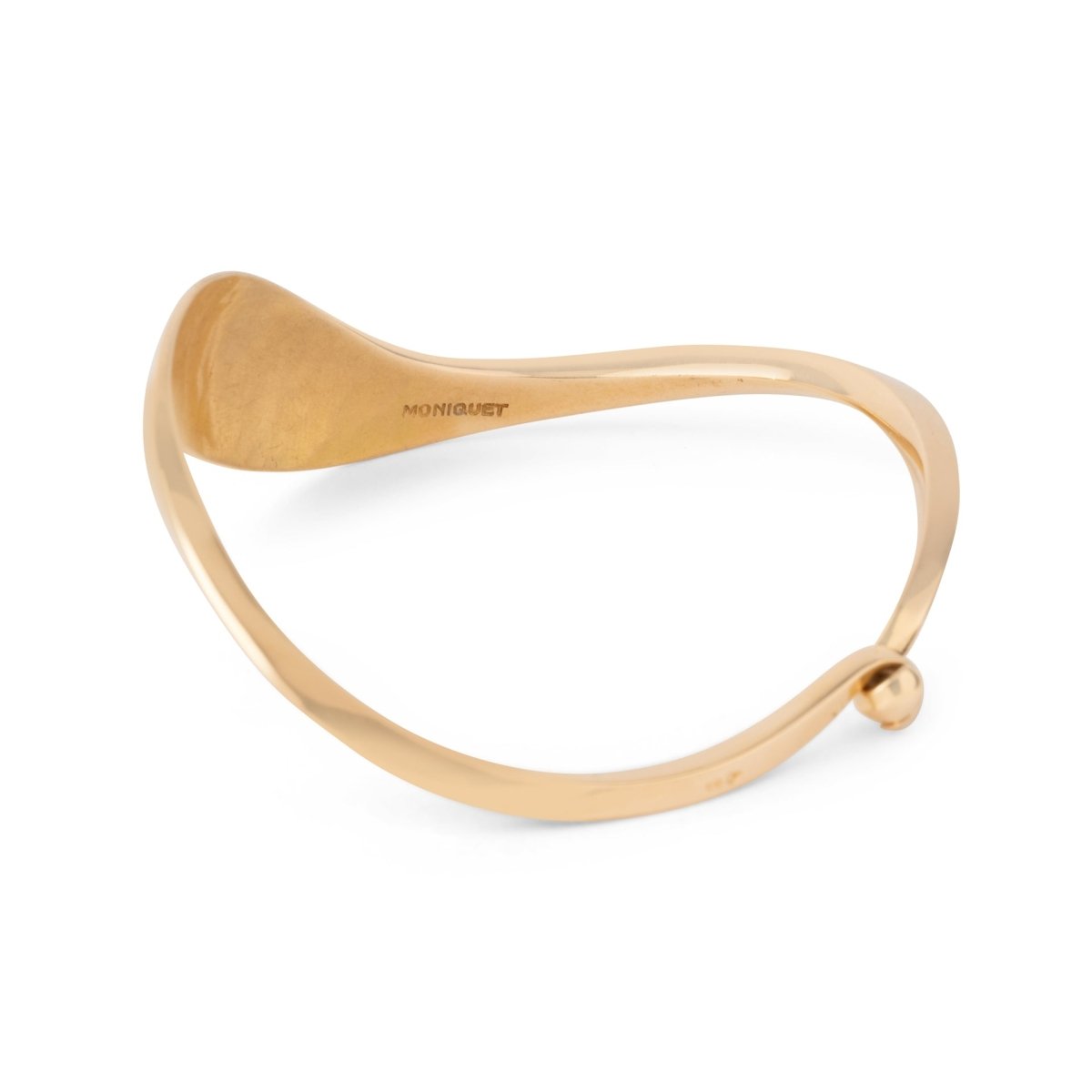 Bracelet jonc or jaune ondulé du Créateur Jacques Moniquet - Maison Eloe