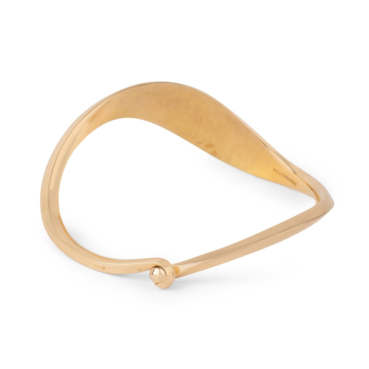 Bracelet jonc or jaune ondulé du Créateur Jacques Moniquet - Maison Eloe