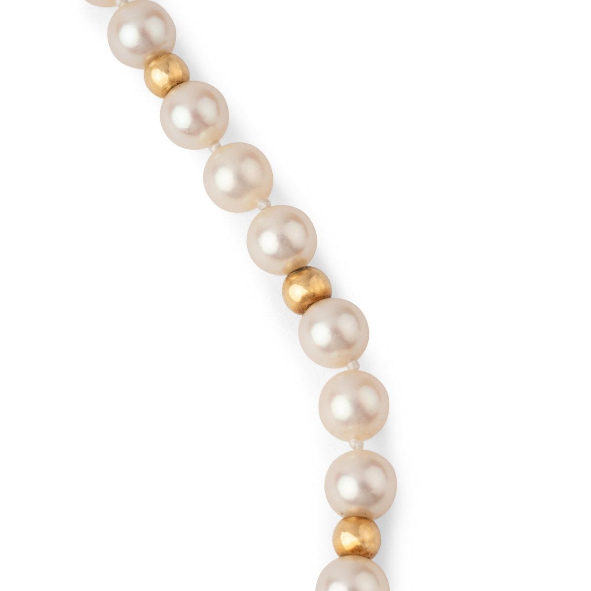 Dinh Van Collier perles Akoya et boules d'or fermoir menottes - Maison Eloe