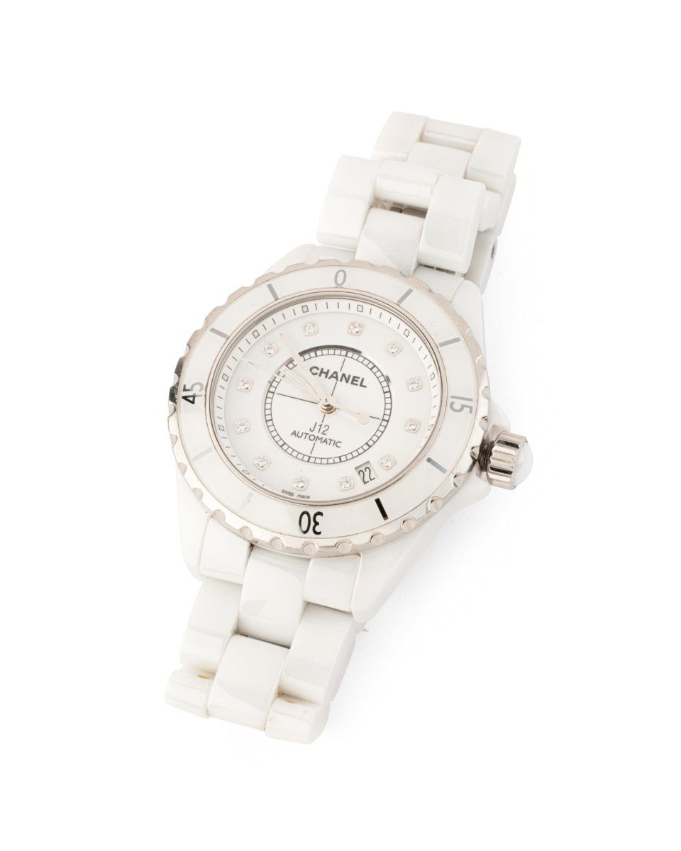 Montre Chanel J12 Diamants Céramique Blanche - Maison Eloe