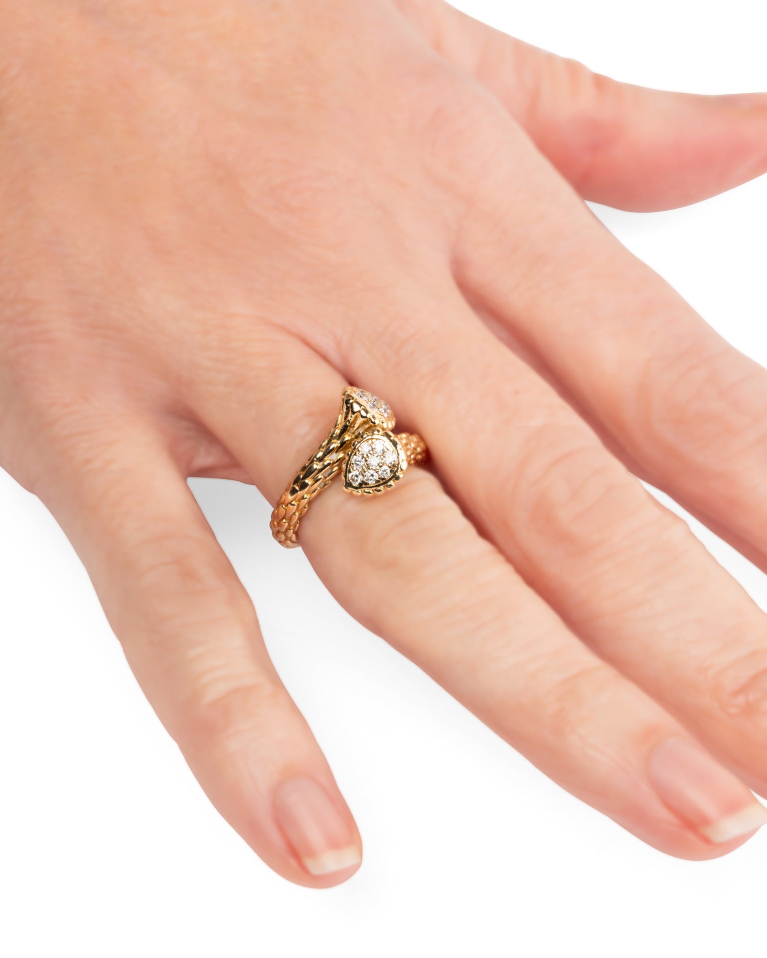 Bague Boucheron Serpent Bohème occasion authentifiee mini Diamants Or