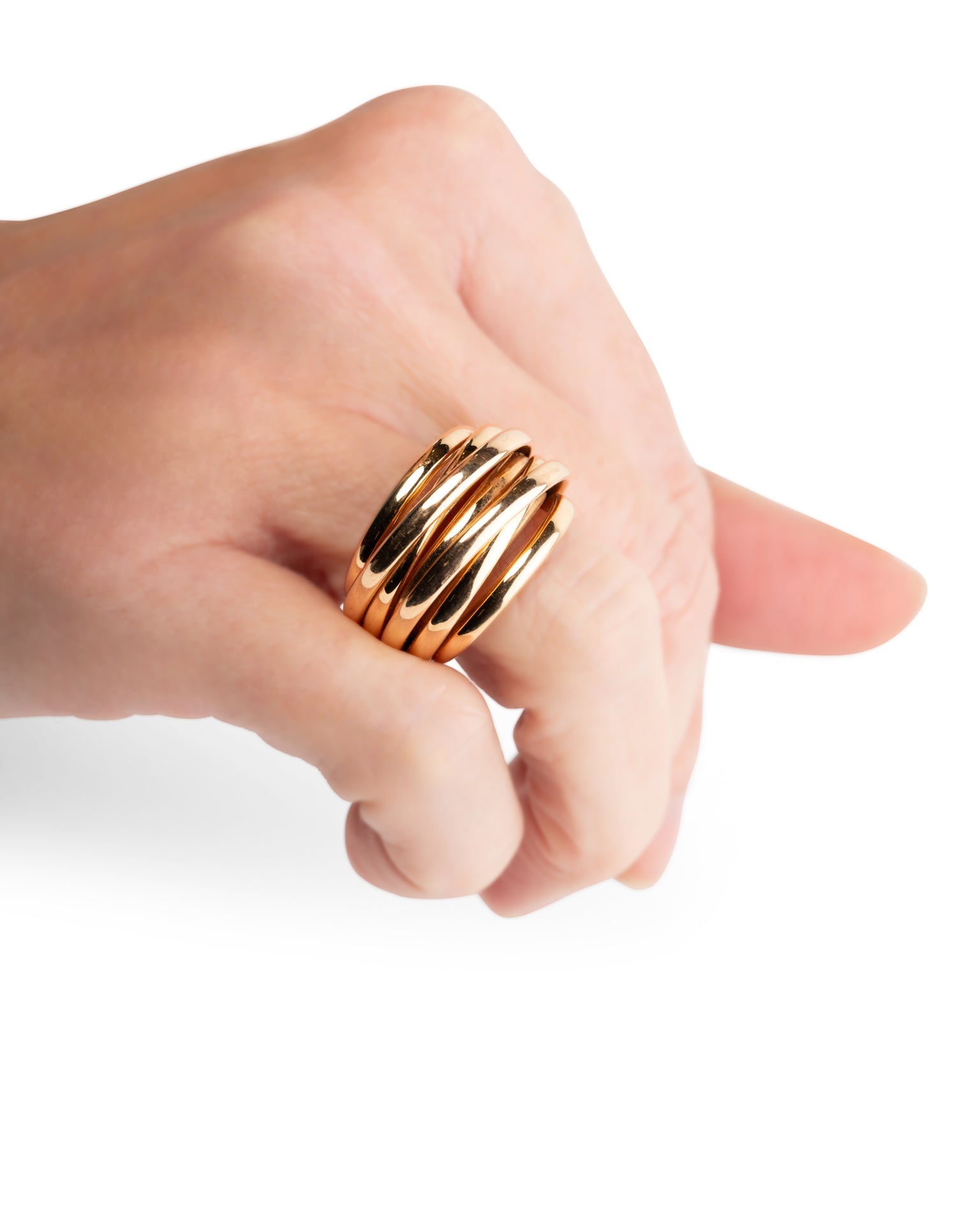 Bague sculpture 7 anneaux De Grisogono Vintage Or jaune