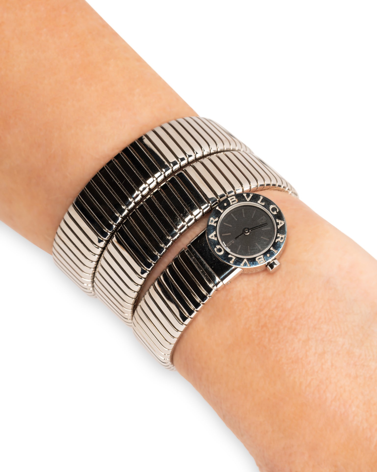 Montre Bvlgari Serpenti Tubogas Vintage Acier authentifiee -révisée et garantie 1 an