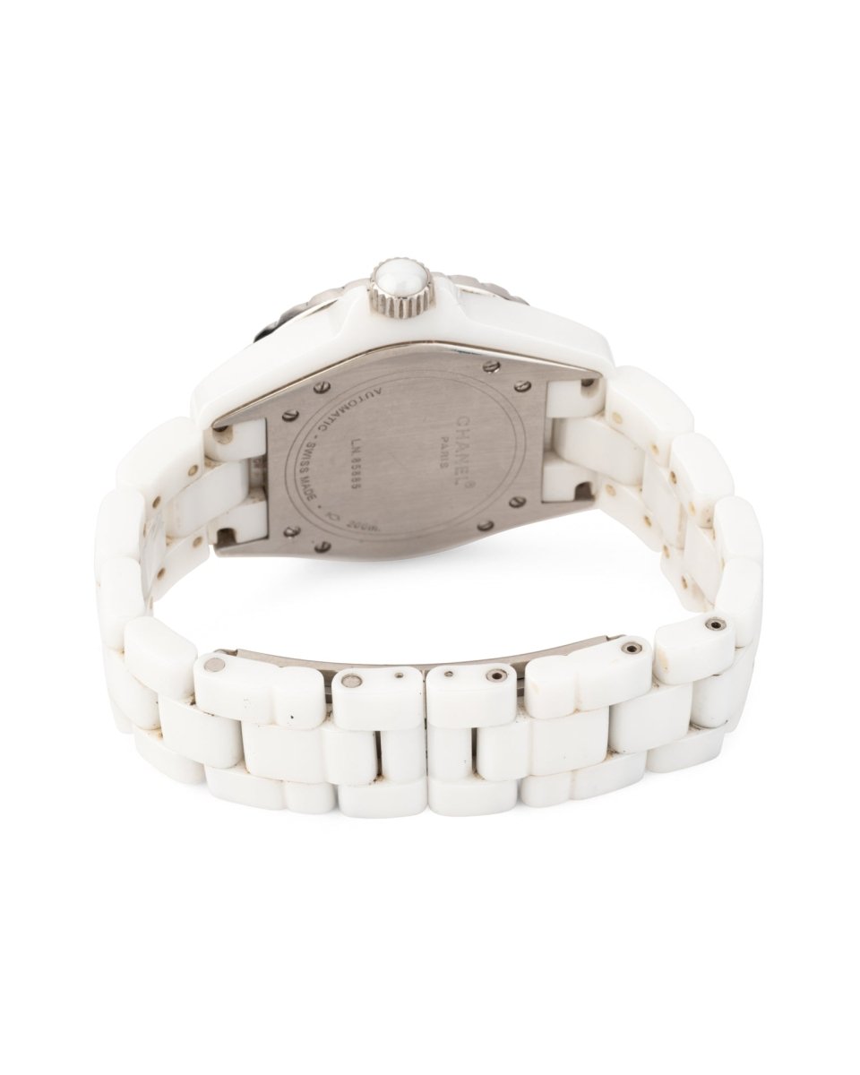 Montre Chanel J12 lunette Diamants Céramique Blanche - Maison Eloe