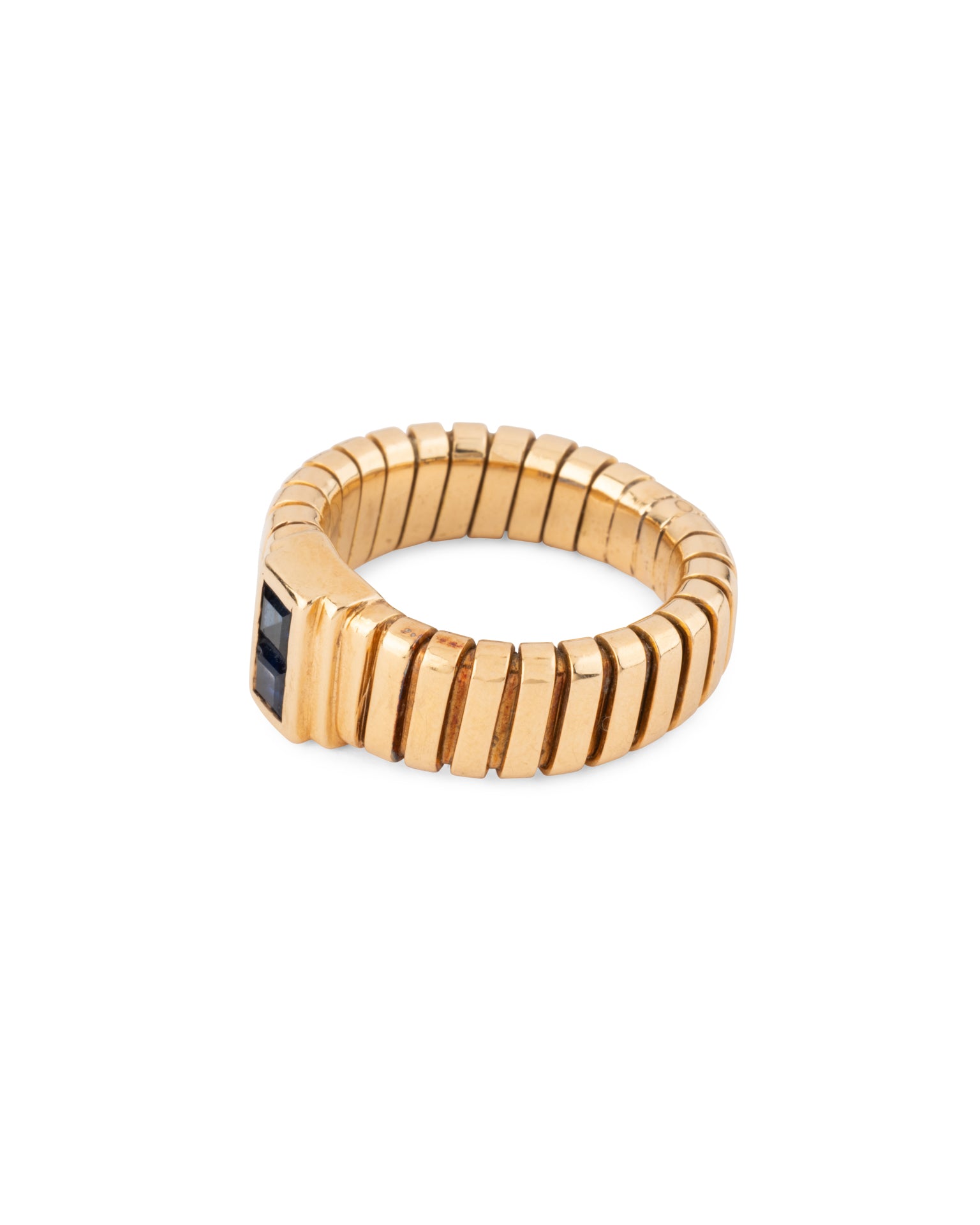 Bague Bulgari Tubogas Vintage Or et Saphir