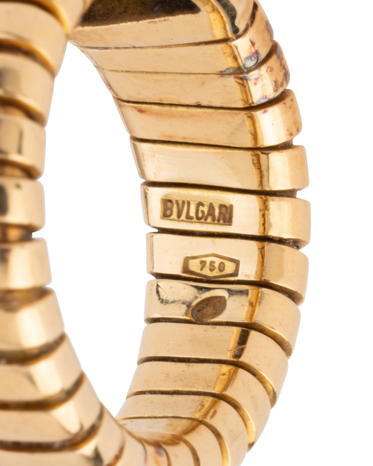 Bague Bulgari Tubogas Vintage Or et Saphir