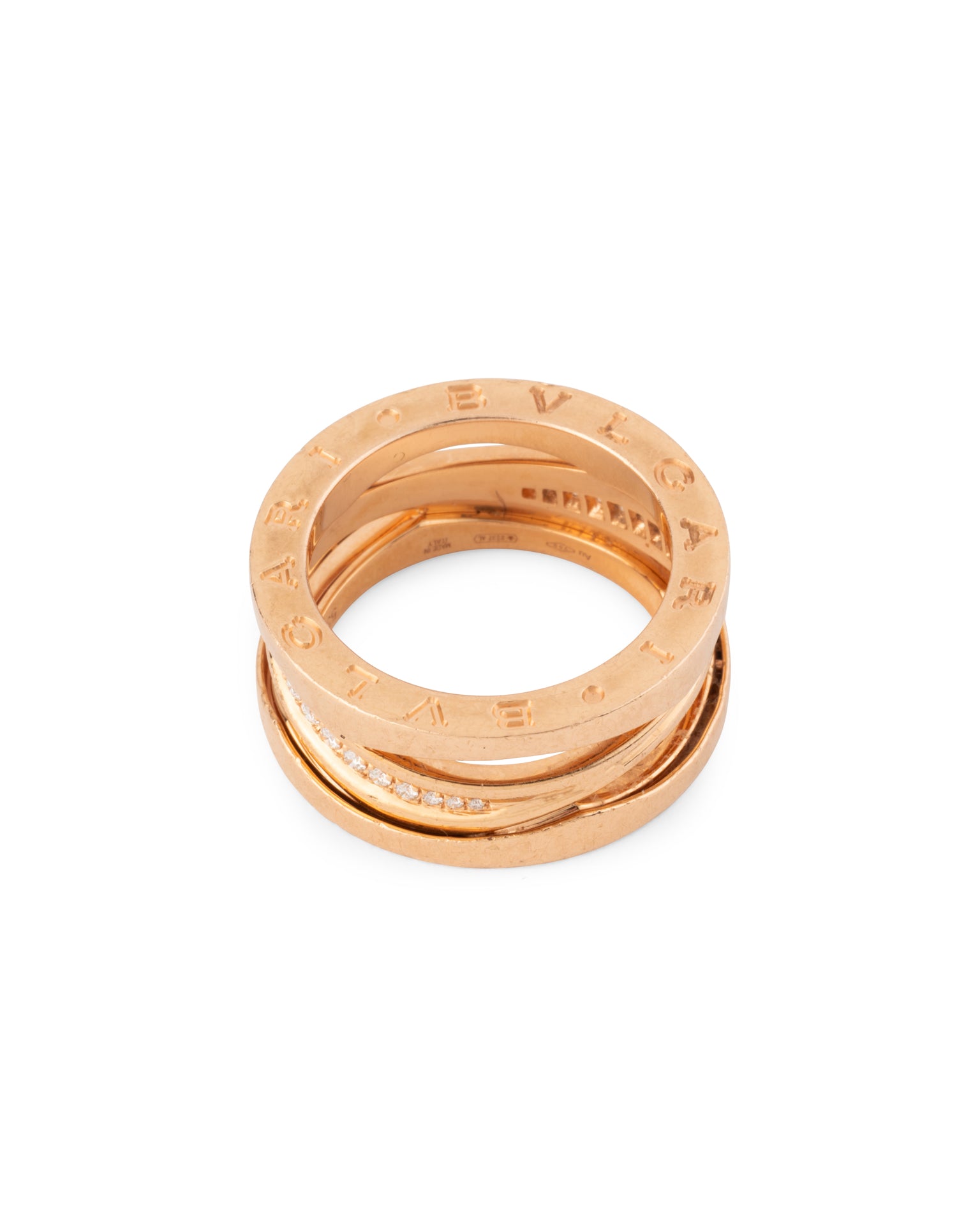 Bague Bulgari B.Zero1 par Zaha Hadid Or rose Diamants