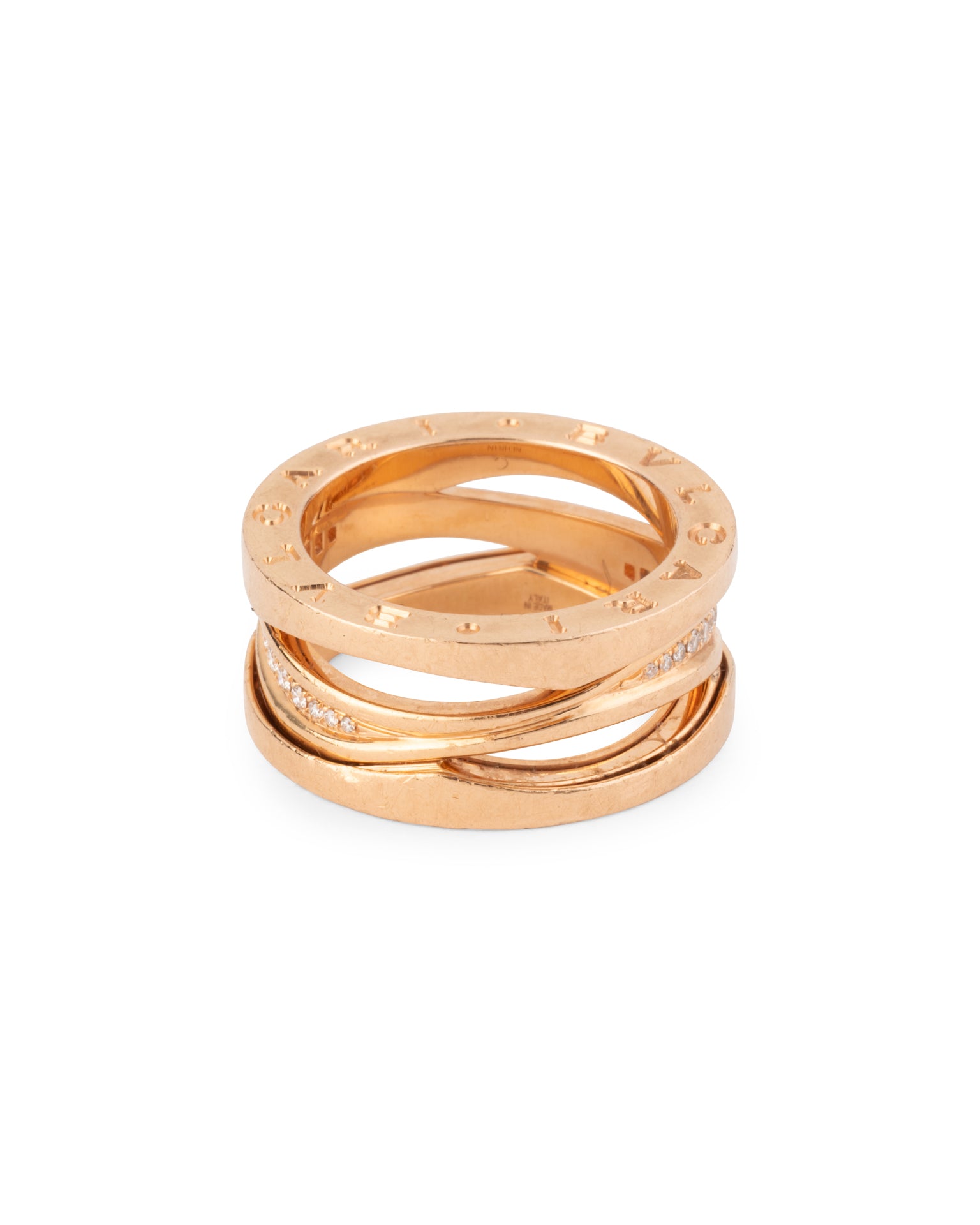 Bague Bulgari B.Zero1 par Zaha Hadid Or rose Diamants