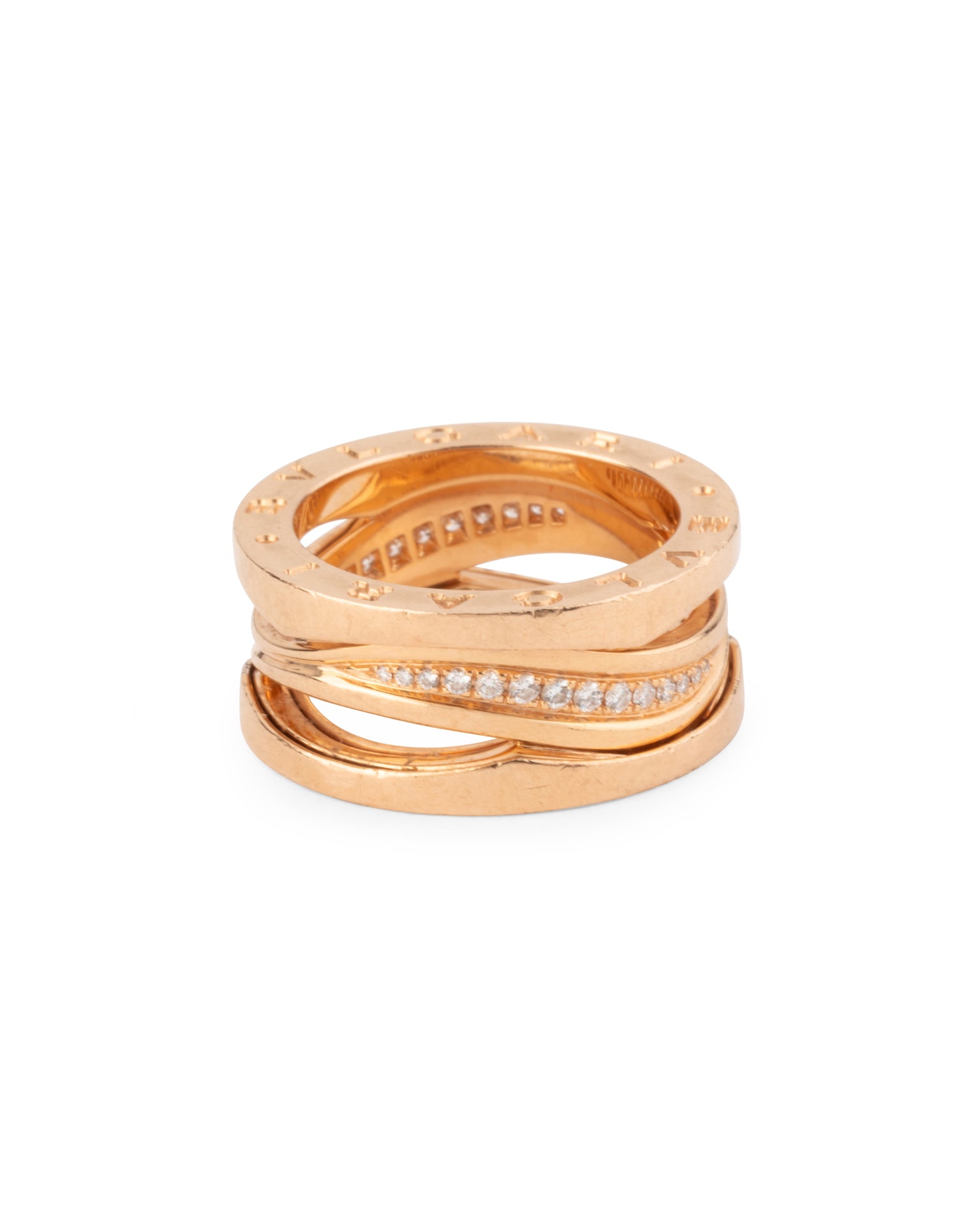 Bague Bulgari B.Zero1 par Zaha Hadid Or rose Diamants