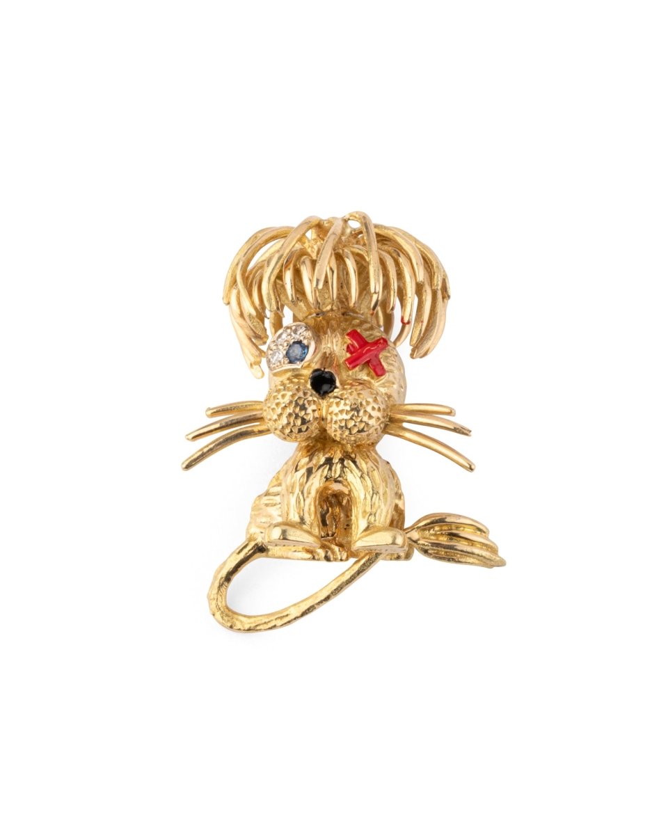 Fred, Broche Vintage Lion Borgne mini - Maison Eloe