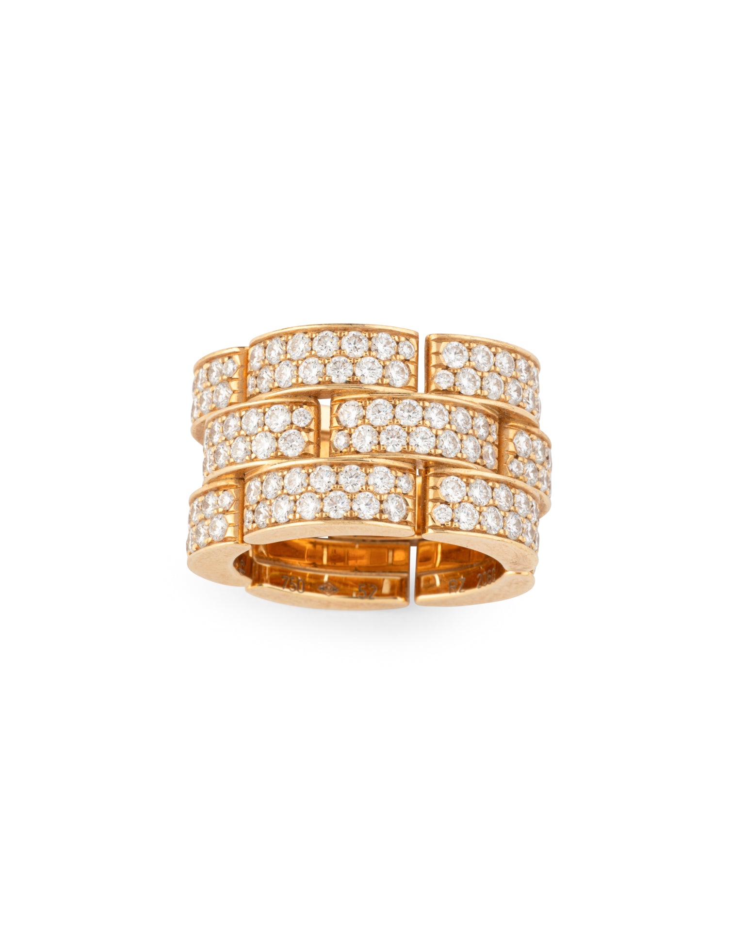 Cartier Bague vintage maillon"Panthère" pavée diamants or Jaune