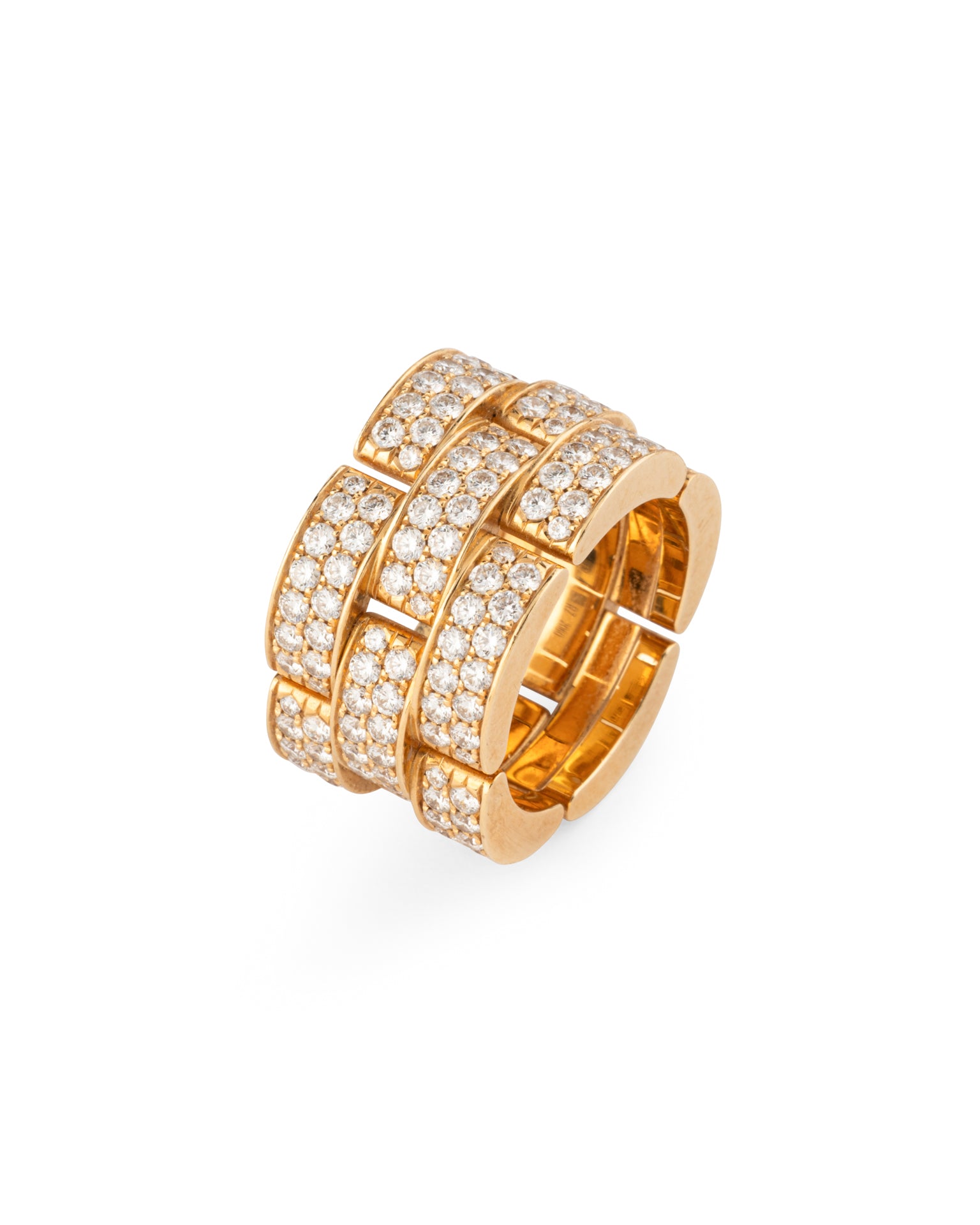 Cartier, Bague maillon"Panthère" pavée diamants, Or Jaune