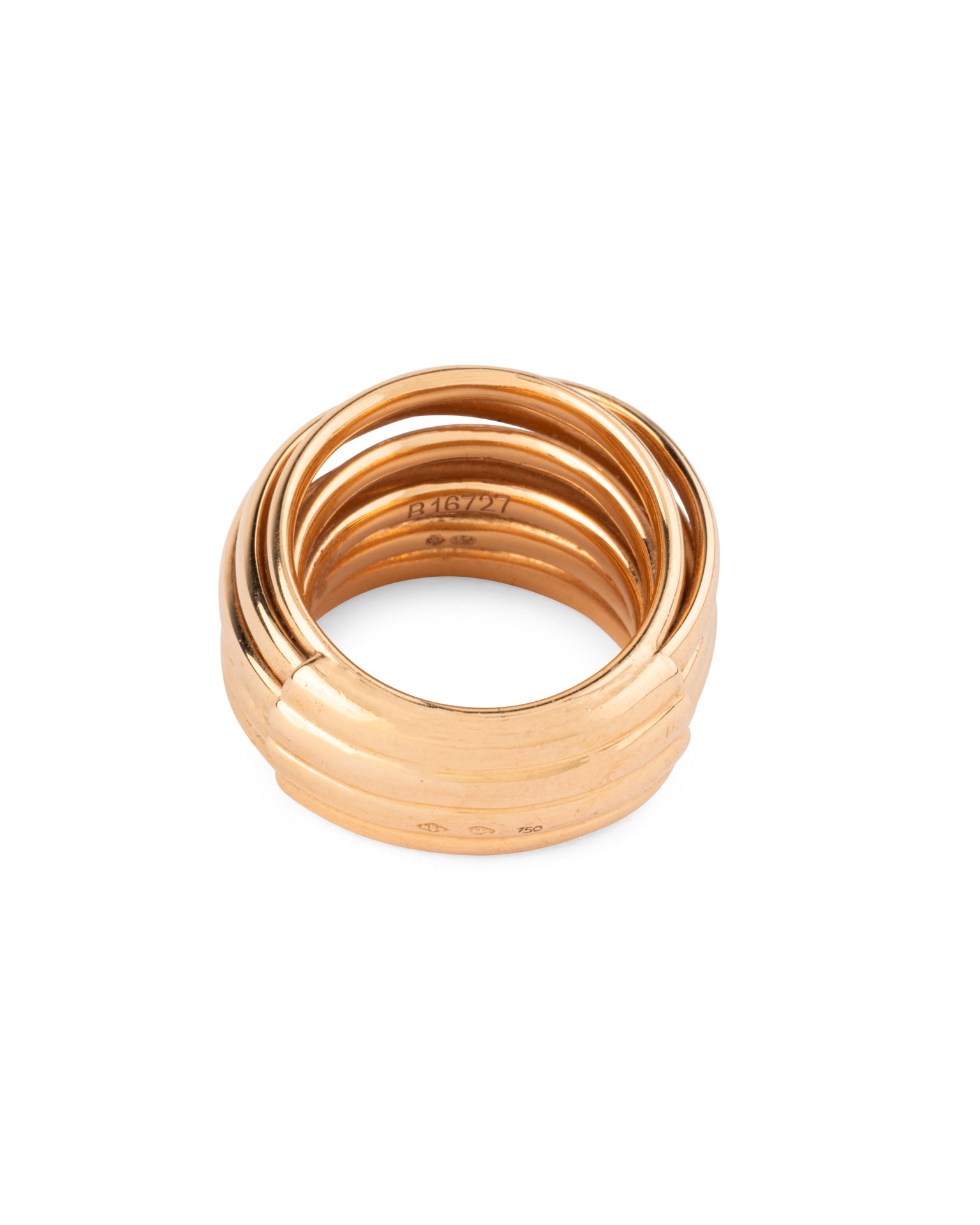 Bague Sculpture 7 anneaux De Grisogono Vintage Or jaune