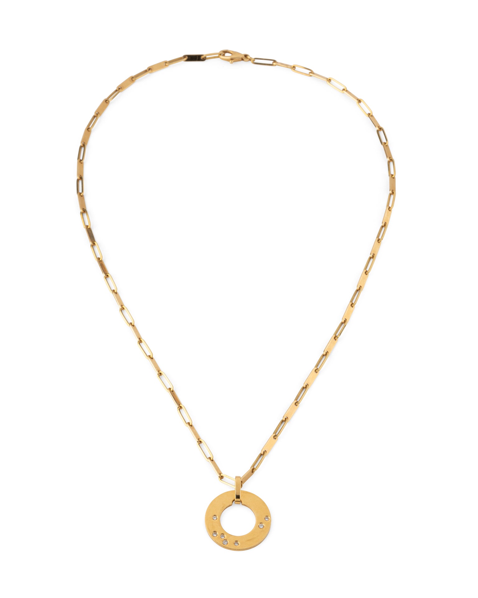 Dinh Van Yellow Gold Diamond Target Necklace