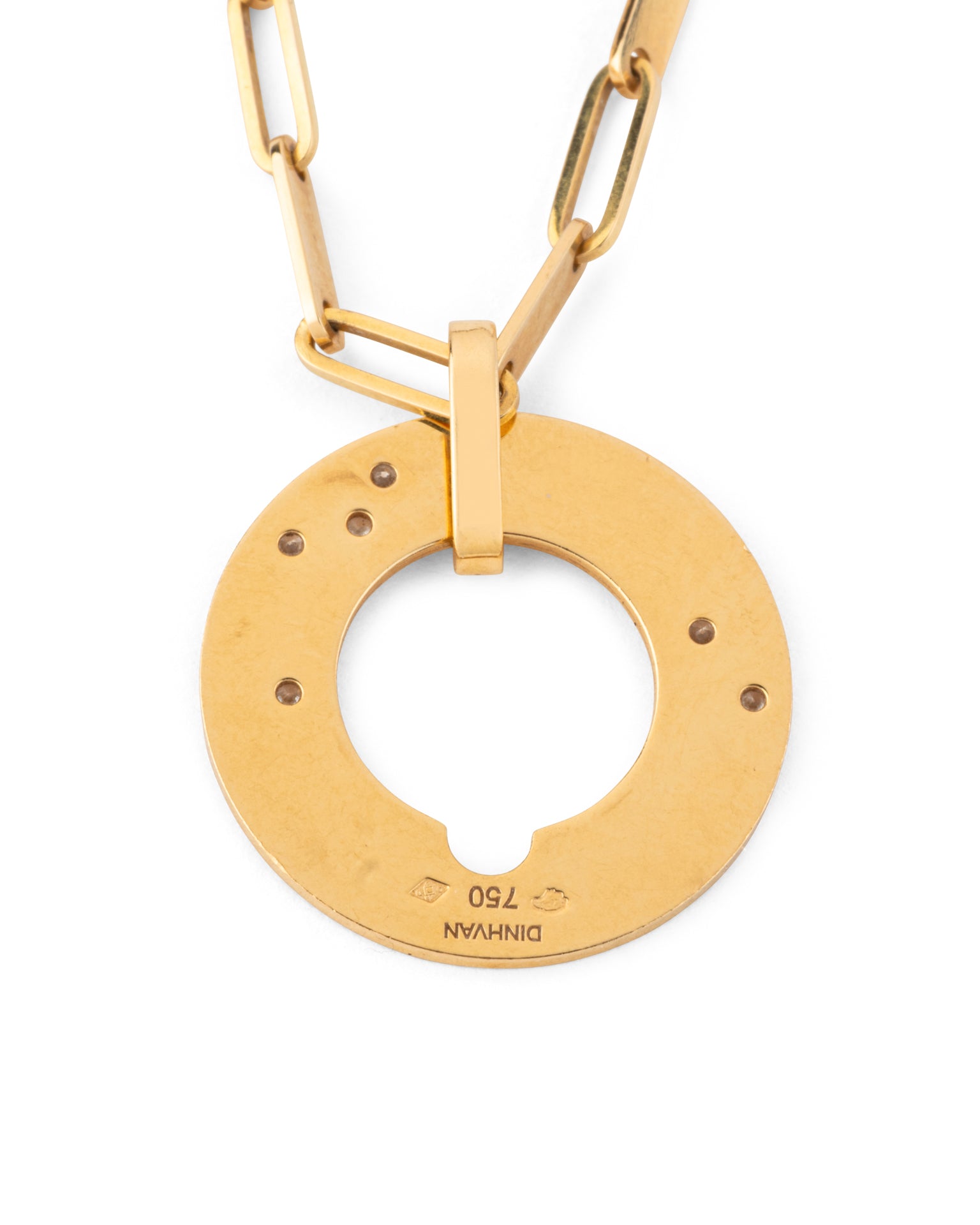 Dinh Van Yellow Gold Diamond Target Necklace