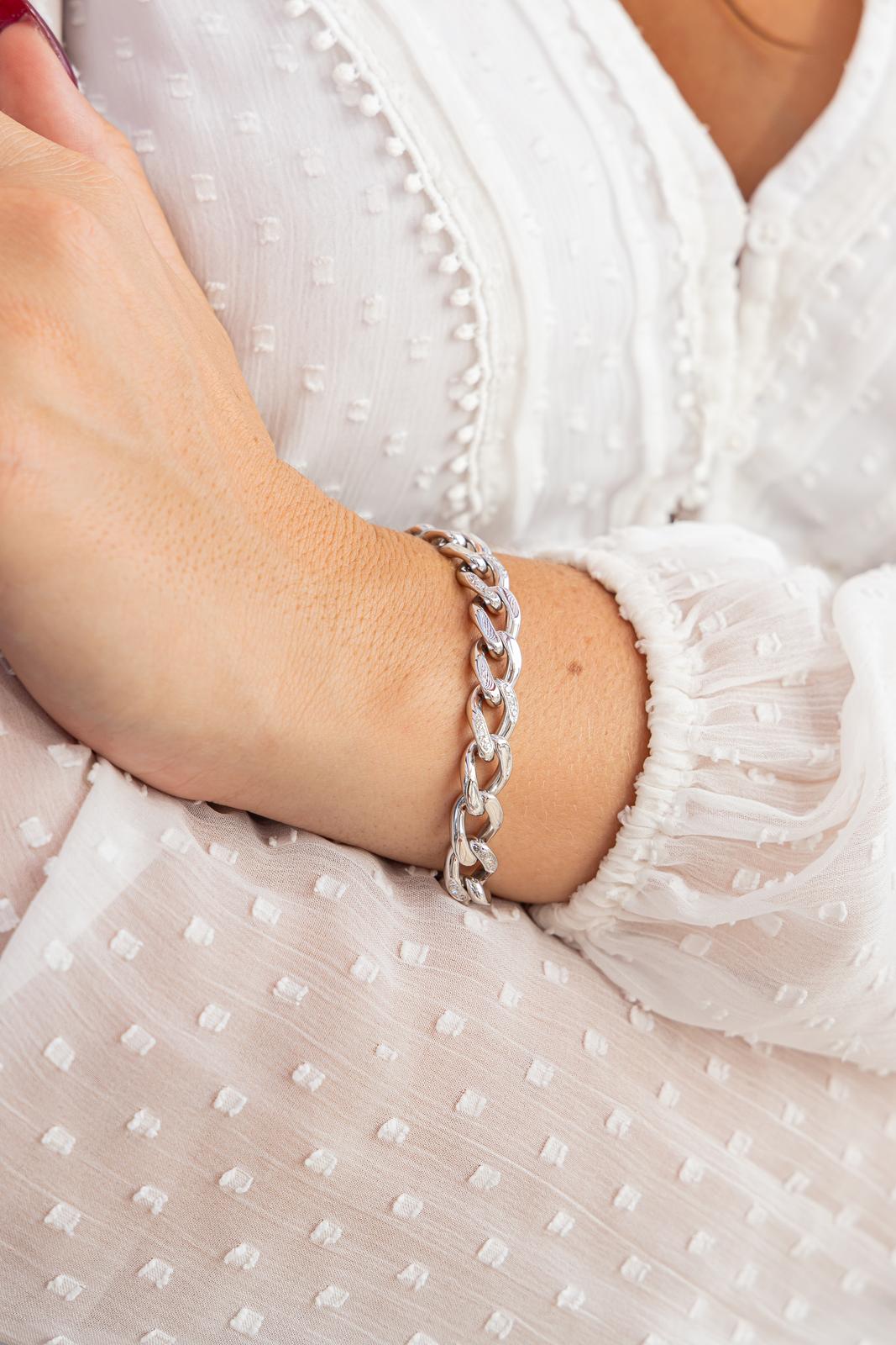 Cartier Bracelet Maille gourmette  Or blanc Diamant