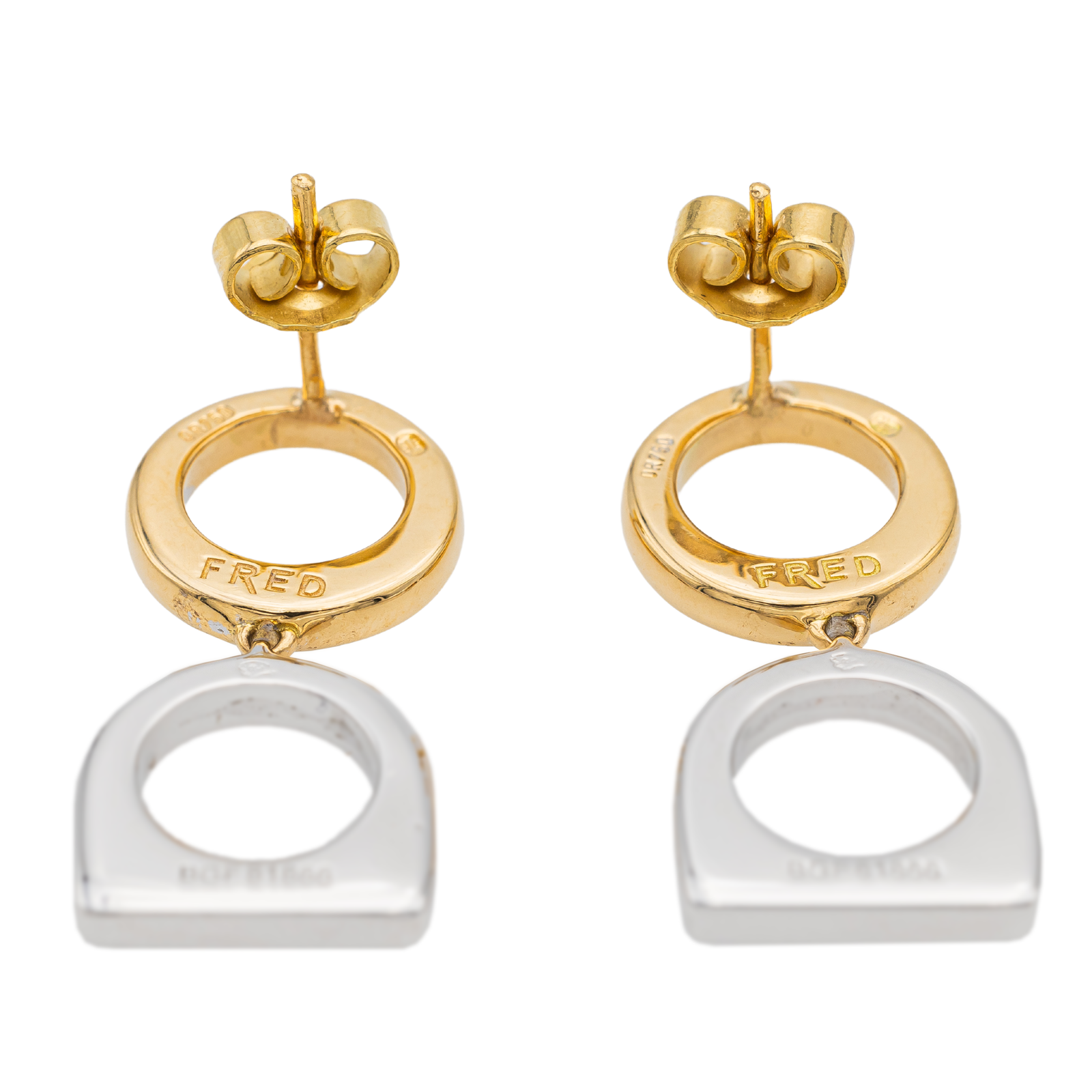 Fred Boucles d'oreilles Bicolore Success Or jaune, Or blanc
