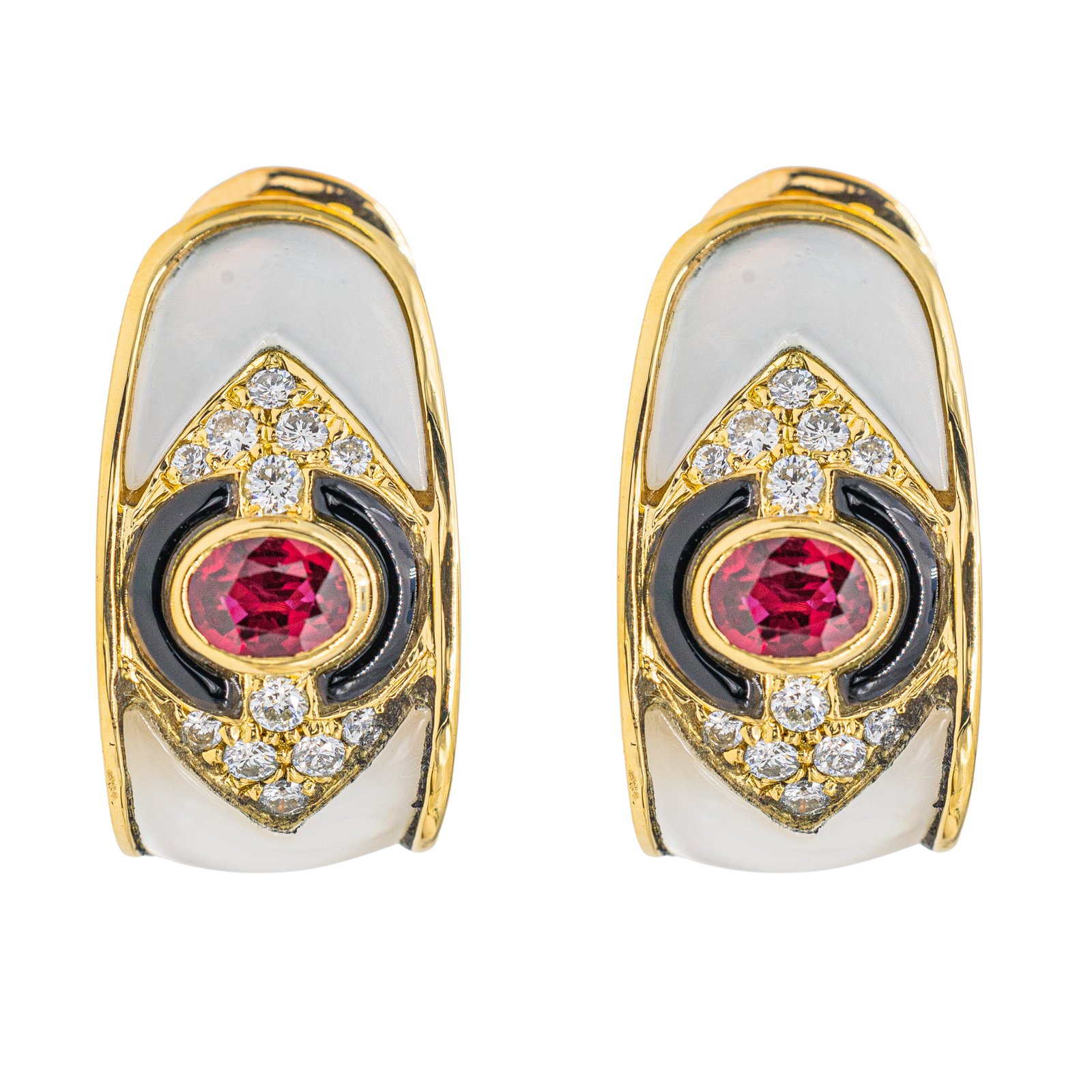 Fred Boucles d'oreilles  Or jaune Rubis