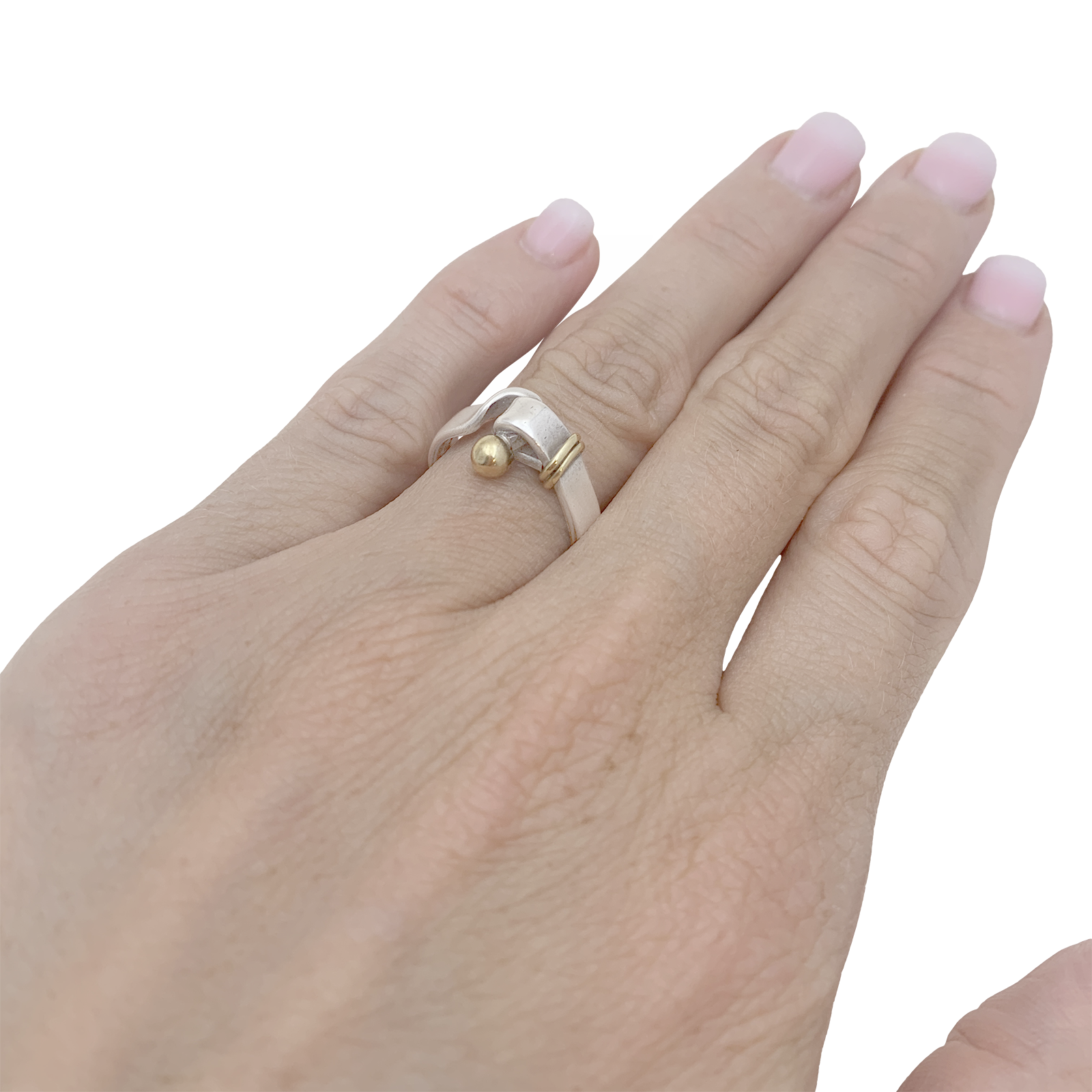 Bague Tiffany & Co., or jaune, argent.