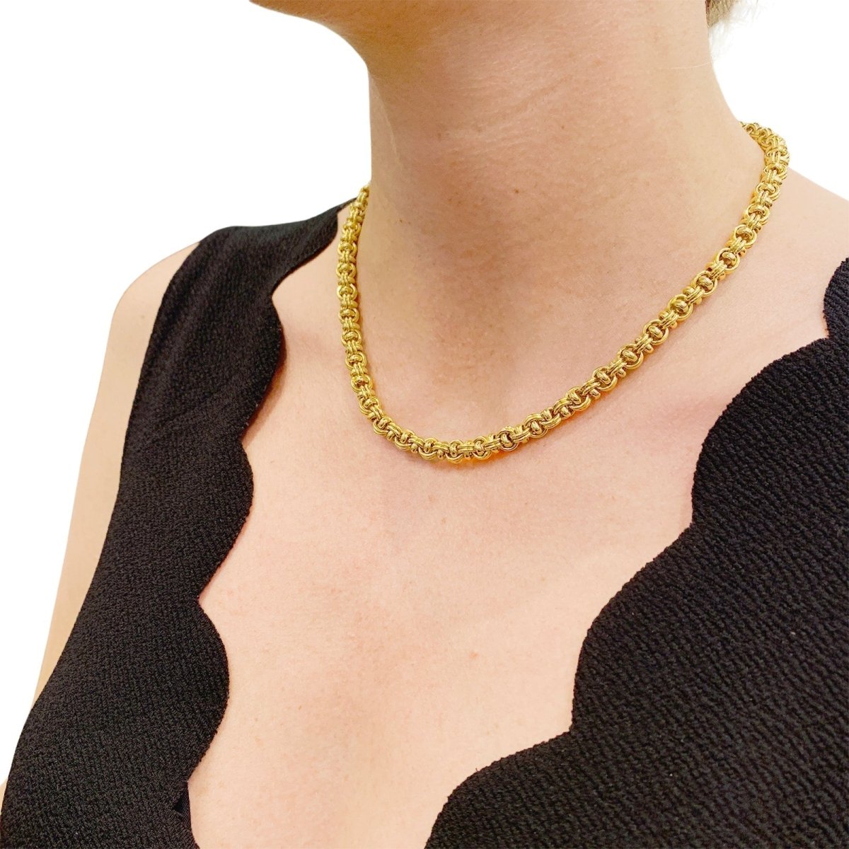 Collier maille fantaisie en or jaune. 70,9 grammes - Maison Eloe