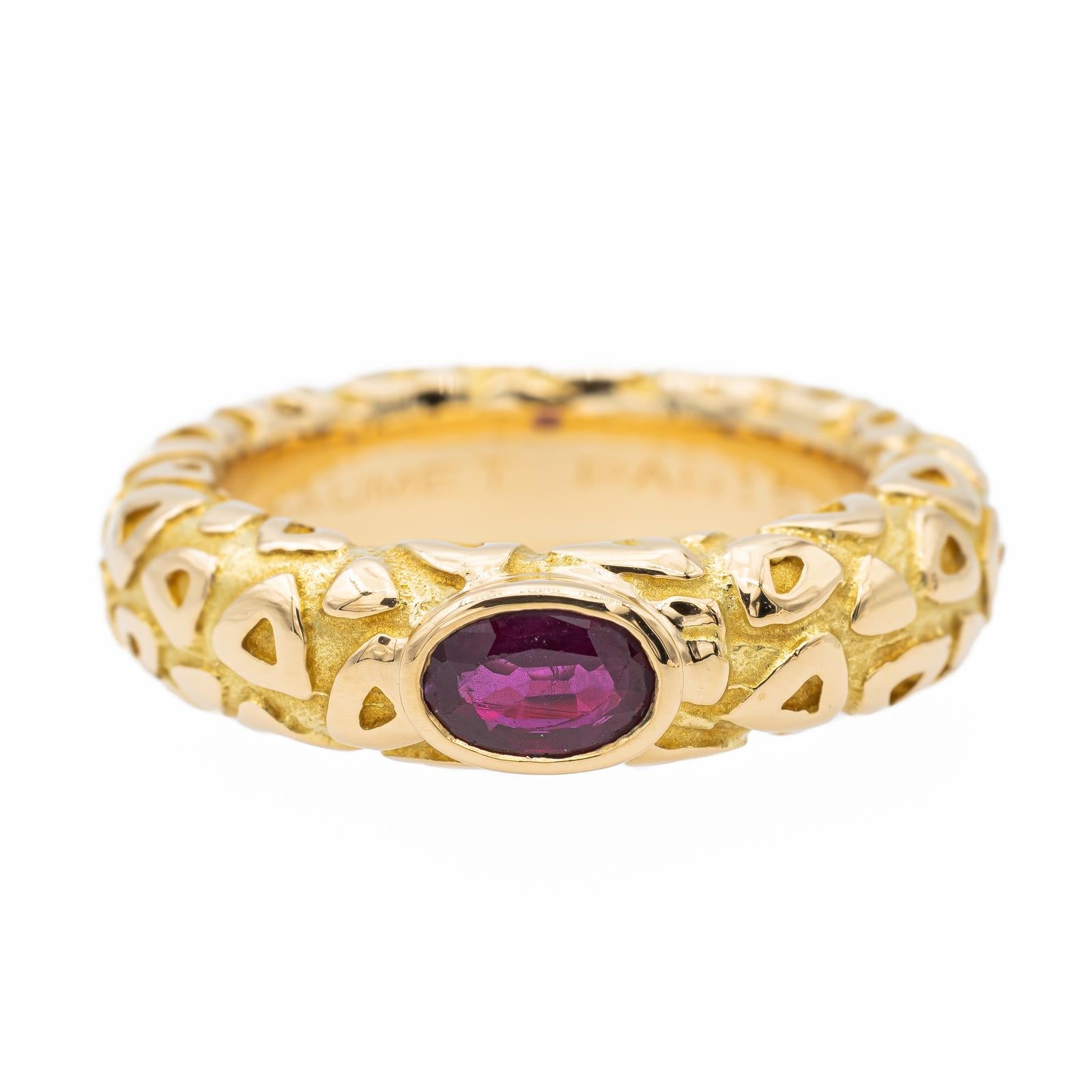 Chaumet Bague Jonc  Or jaune Rubis