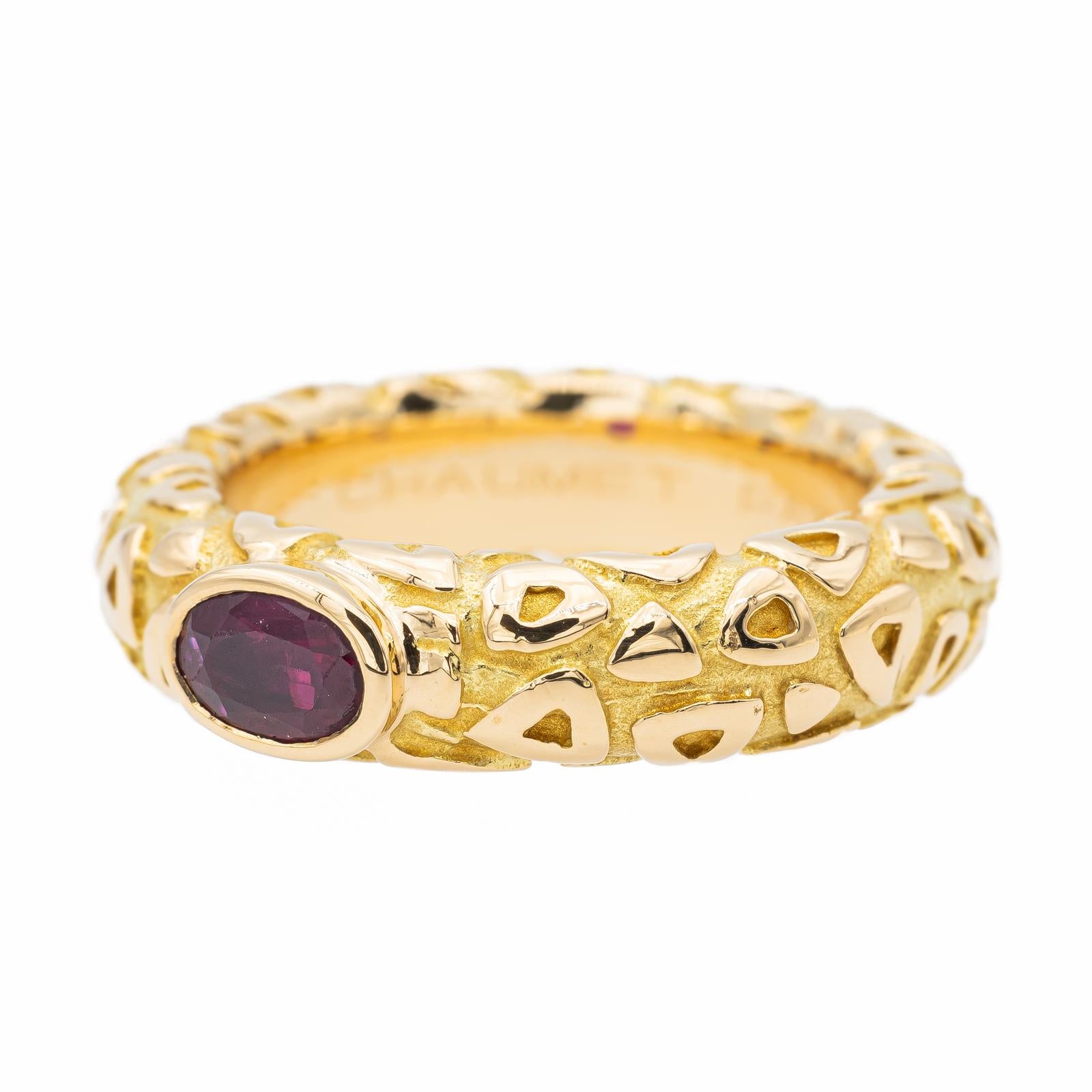 Chaumet Yellow Gold Ruby Bangle Ring