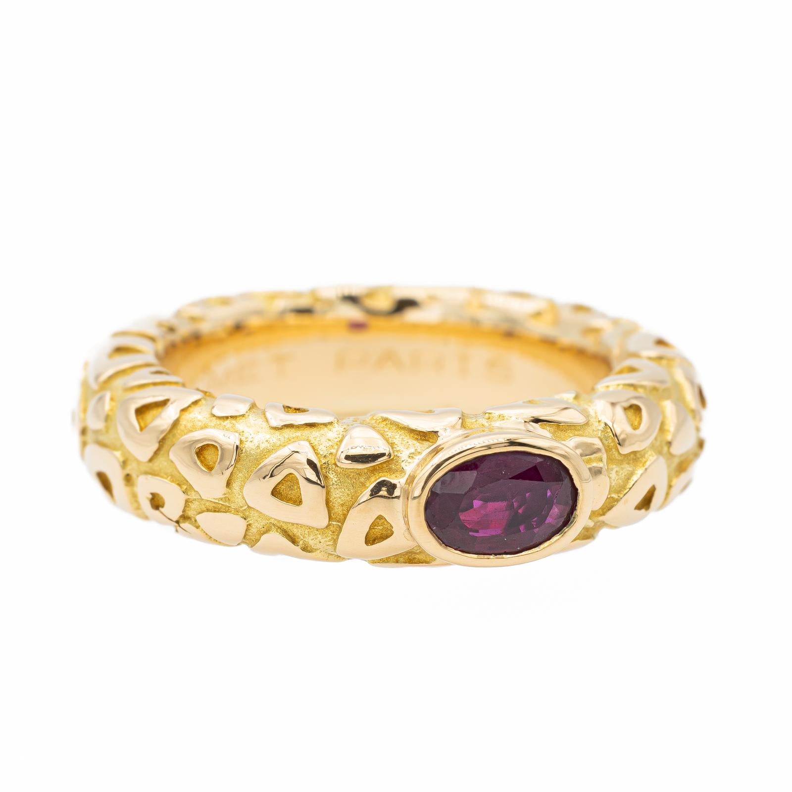 Chaumet Yellow Gold Ruby Bangle Ring
