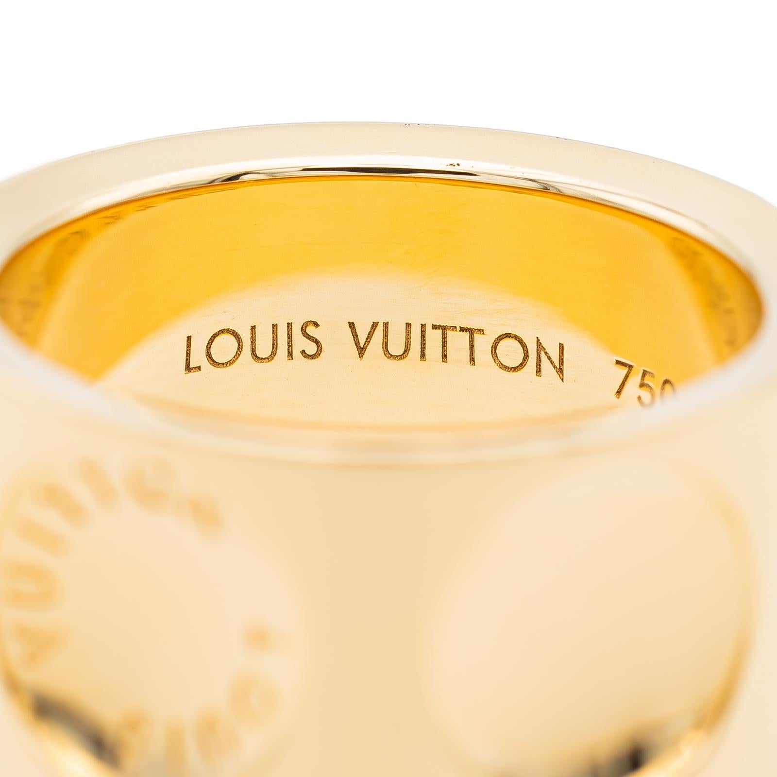 Louis Vuitton Empreinte Band Ring Yellow Gold