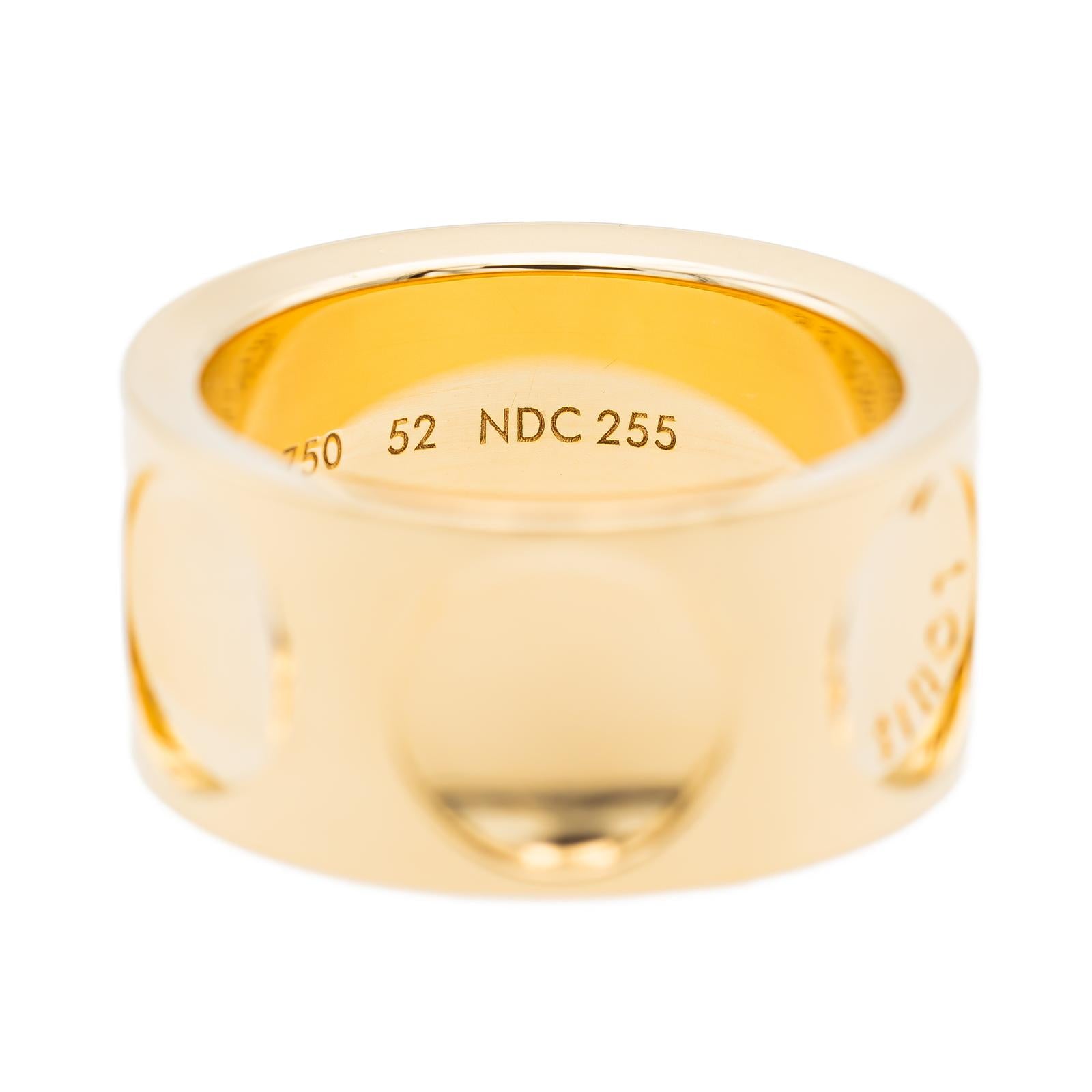 Louis Vuitton Empreinte Band Ring Yellow Gold