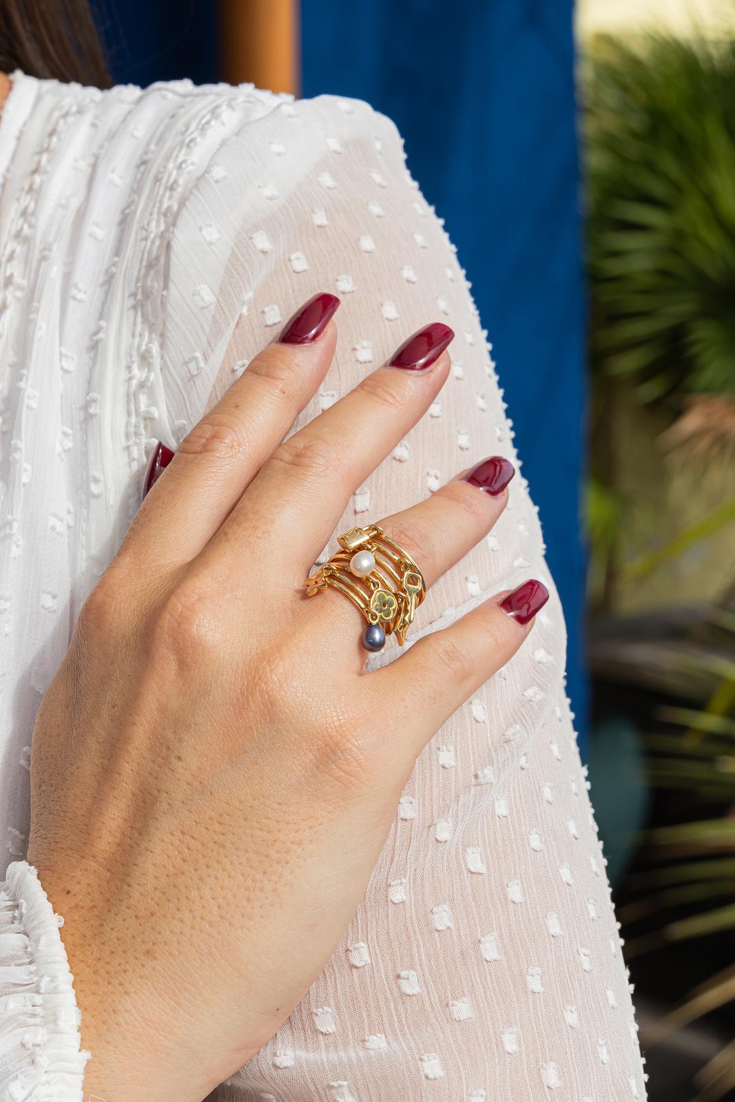 Louis Vuitton Bague Monogram Or jaune Perle
