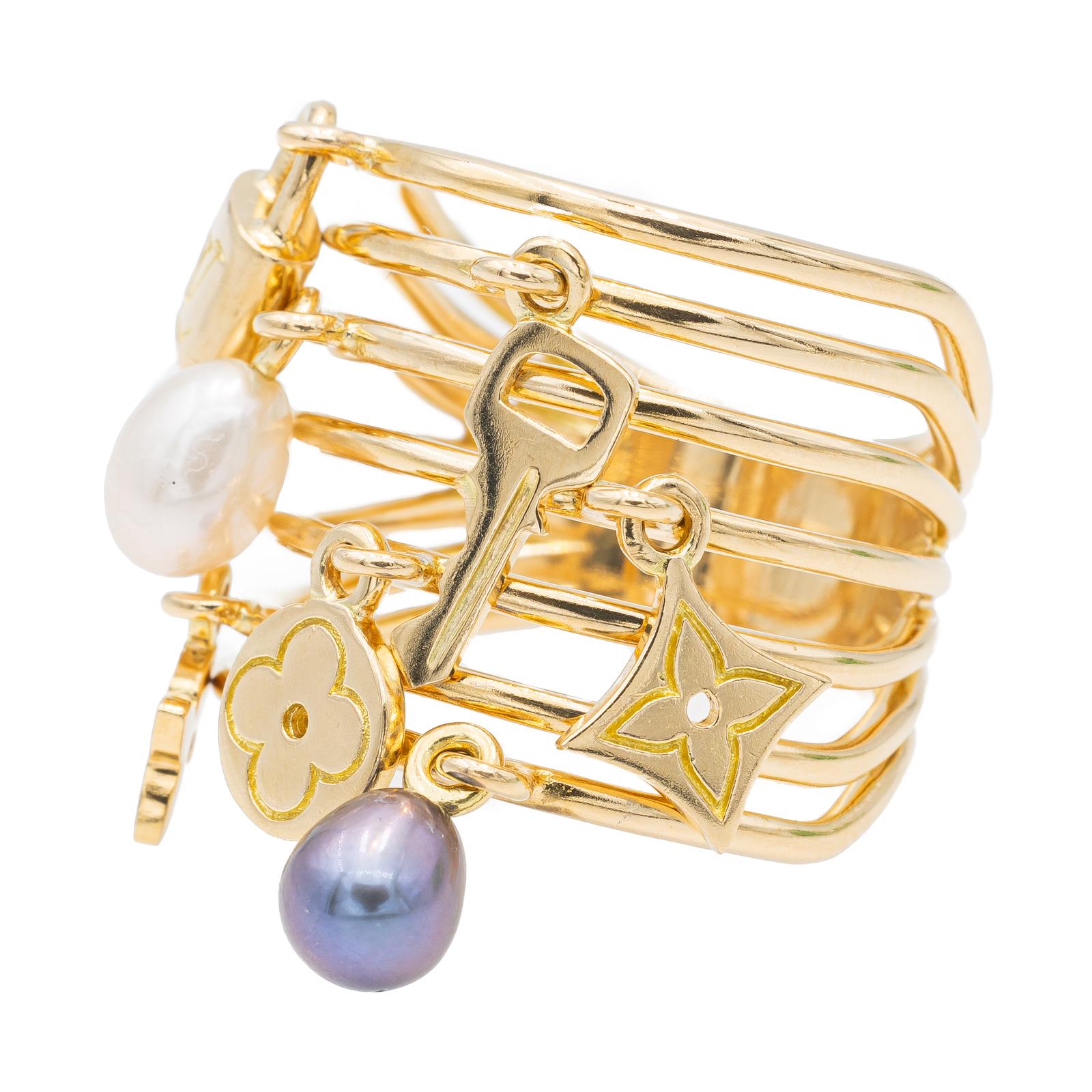 Louis Vuitton Monogram Ring Yellow Gold Pearl