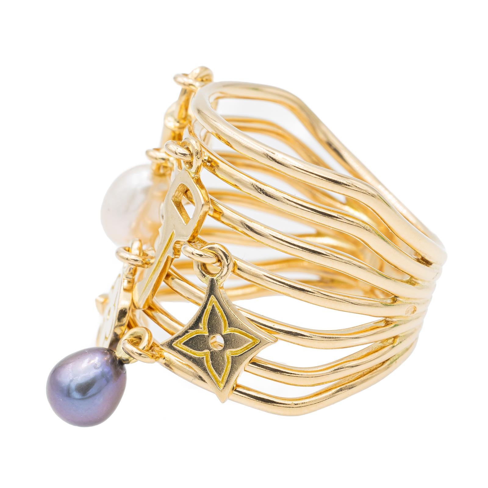Louis Vuitton Monogram Ring Yellow Gold Pearl