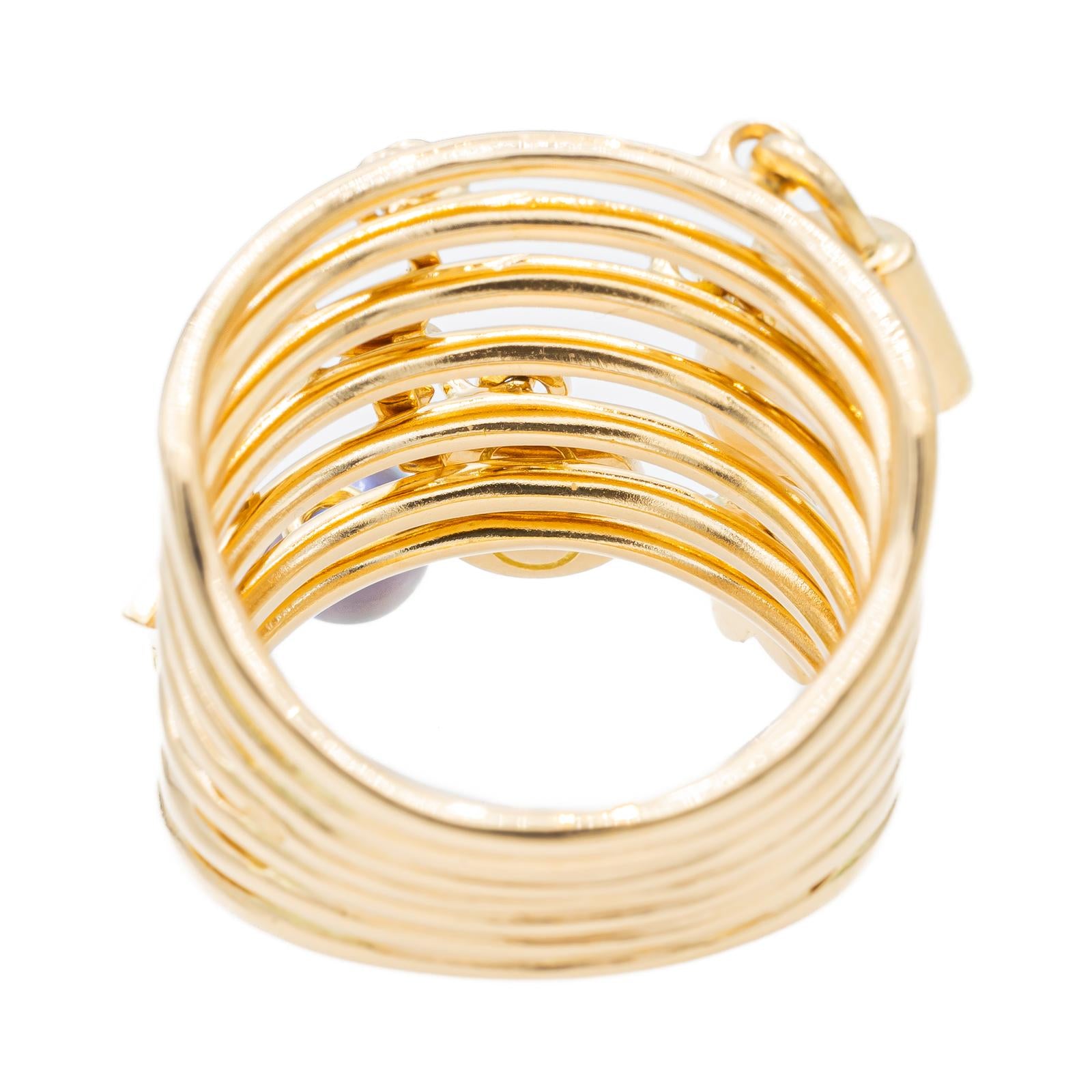 Louis Vuitton Monogram Ring Yellow Gold Pearl
