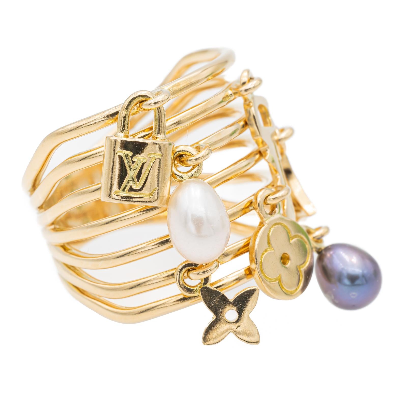 Louis Vuitton Monogram Ring Yellow Gold Pearl