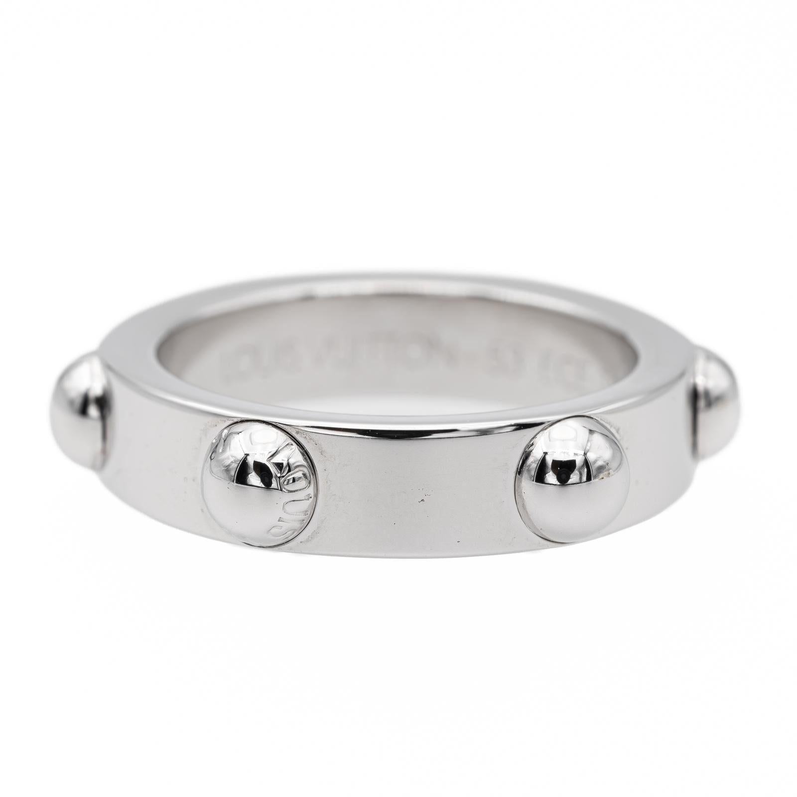 Louis Vuitton Bague Clous Or blanc