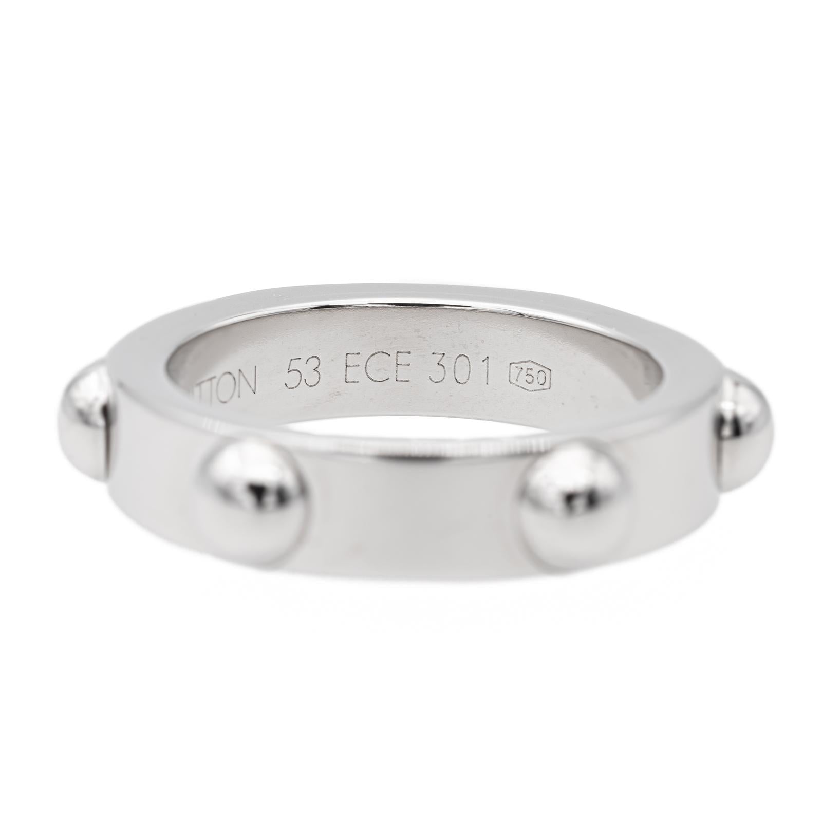 Louis Vuitton Clous Ring White Gold