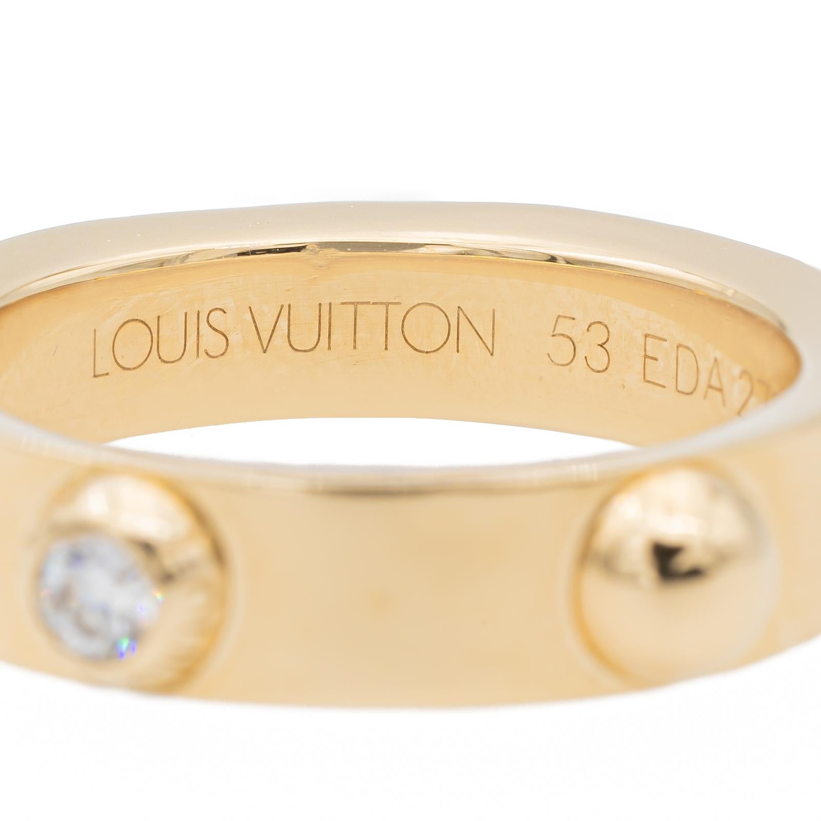 Louis Vuitton Clous Ring Yellow Gold Diamond