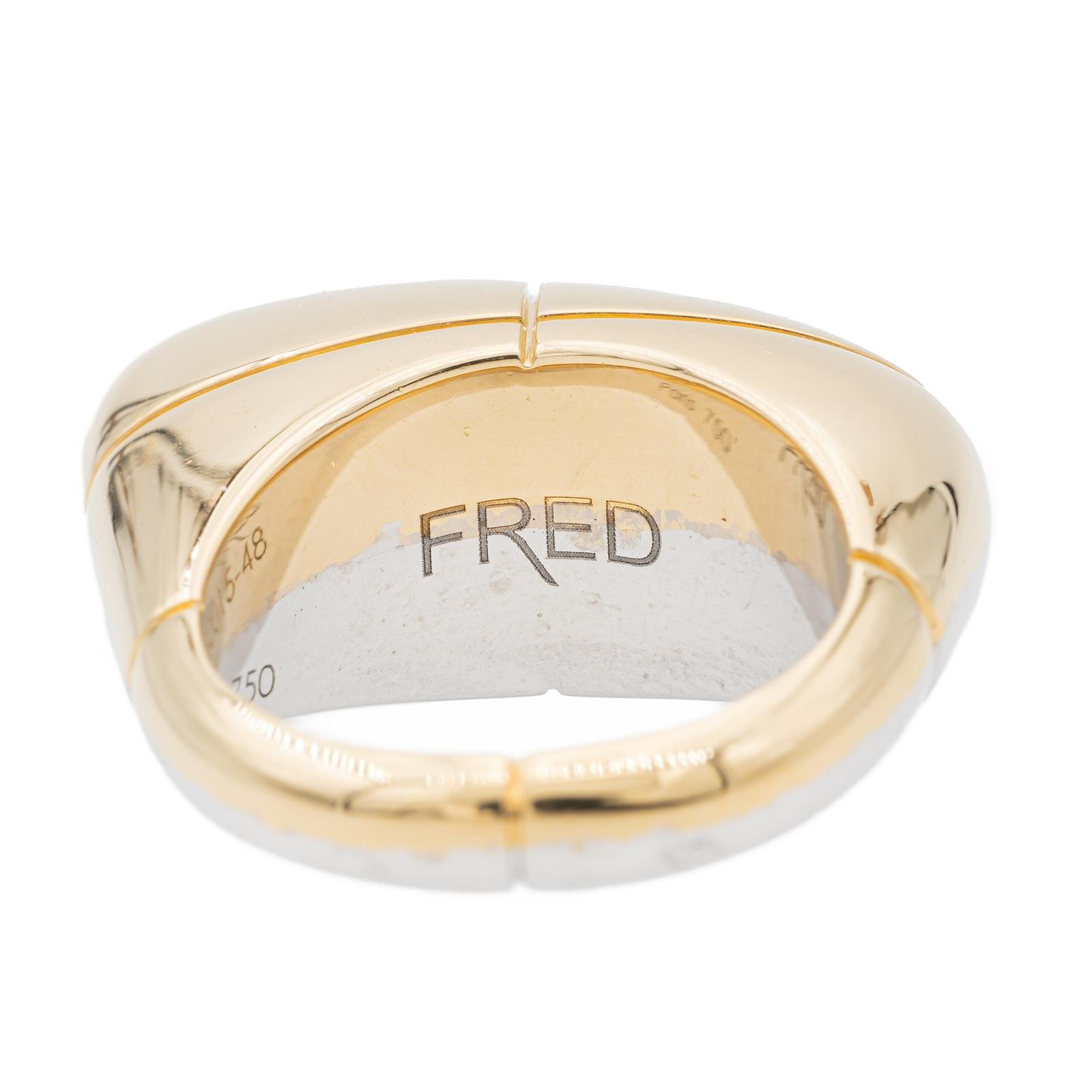 Fred Two-Tone Ring Yellow Gold, White Gold
