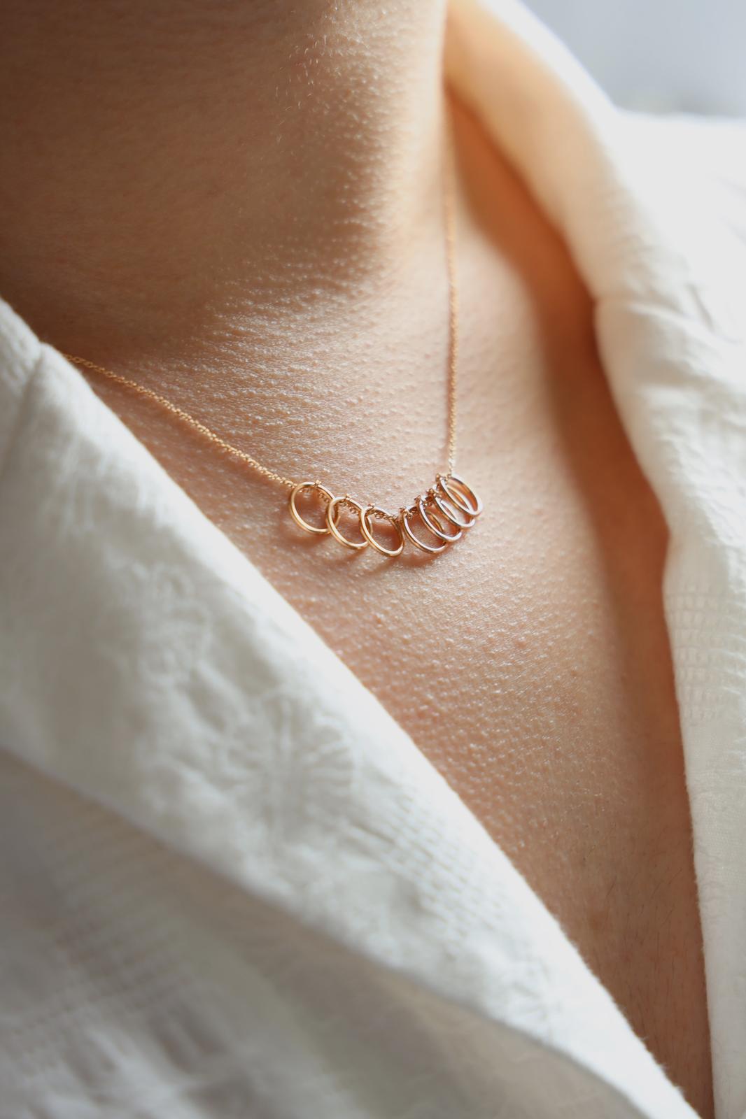 Ginette NY Collier Tiny Seven Circles Or rose