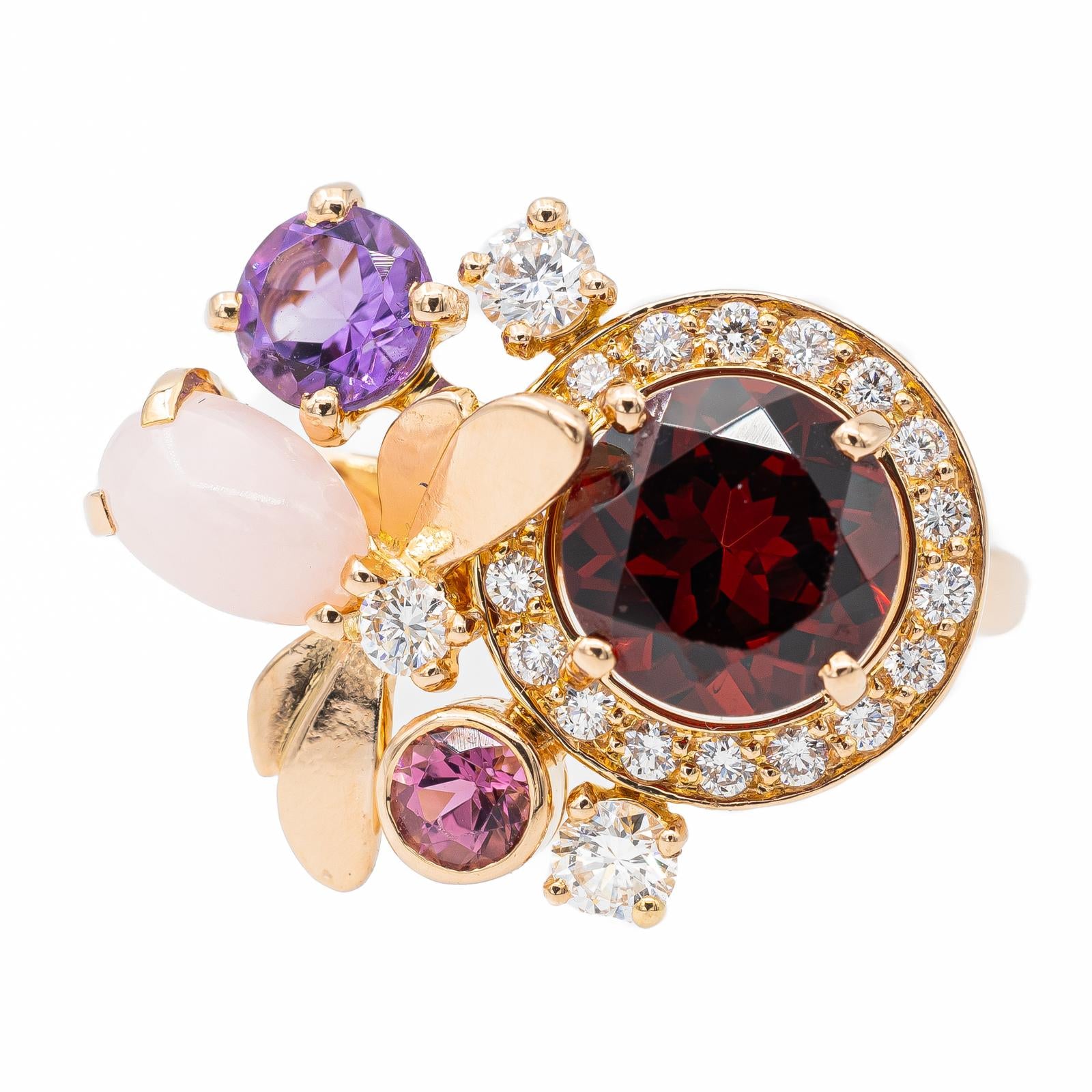 Chaumet Bague Attrape moi si tu m'aimes Or rose Grenat pyrope