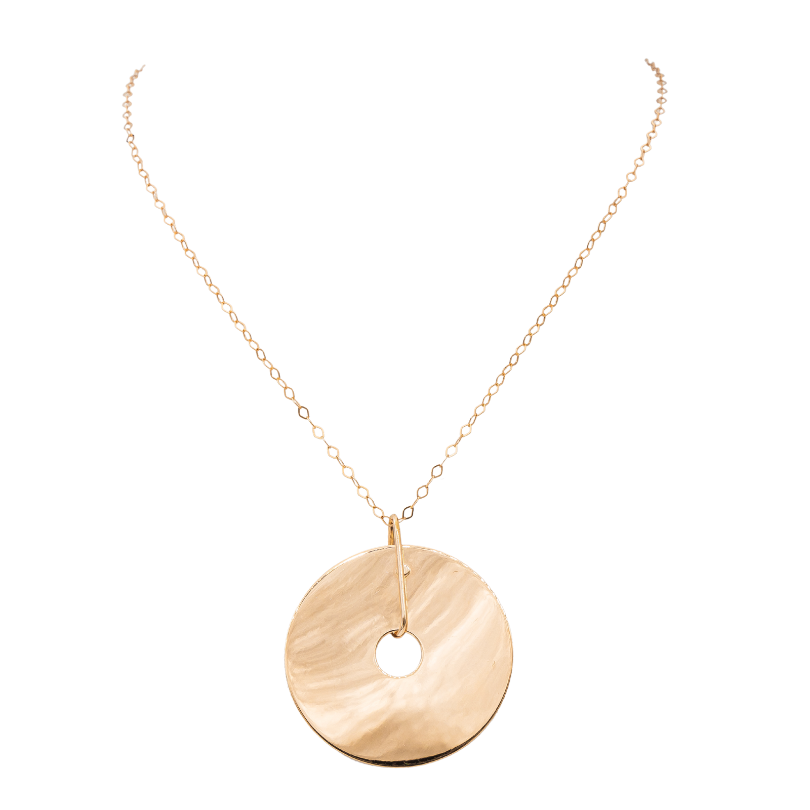 Ginette NY collier Pendentif Jumbo donut on chain Or rose