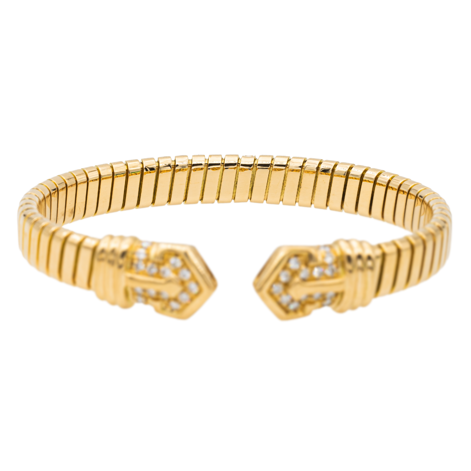 Bulgari Tubogas Mesh Bracelet Yellow Gold Diamond