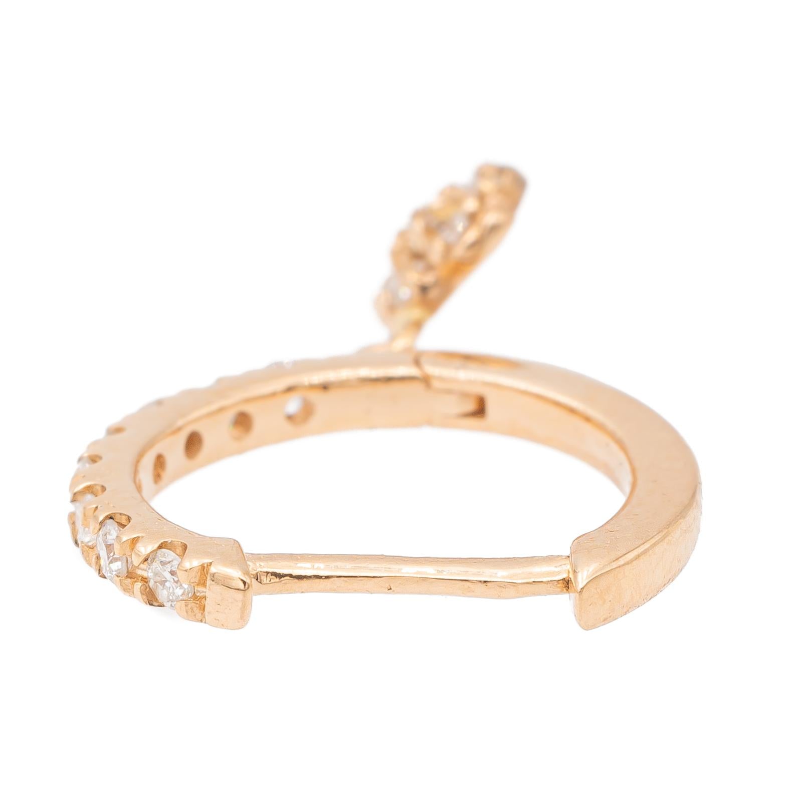 Ginette NY Boucles d'oreilles Be mine lotus solo Or rose Diamant