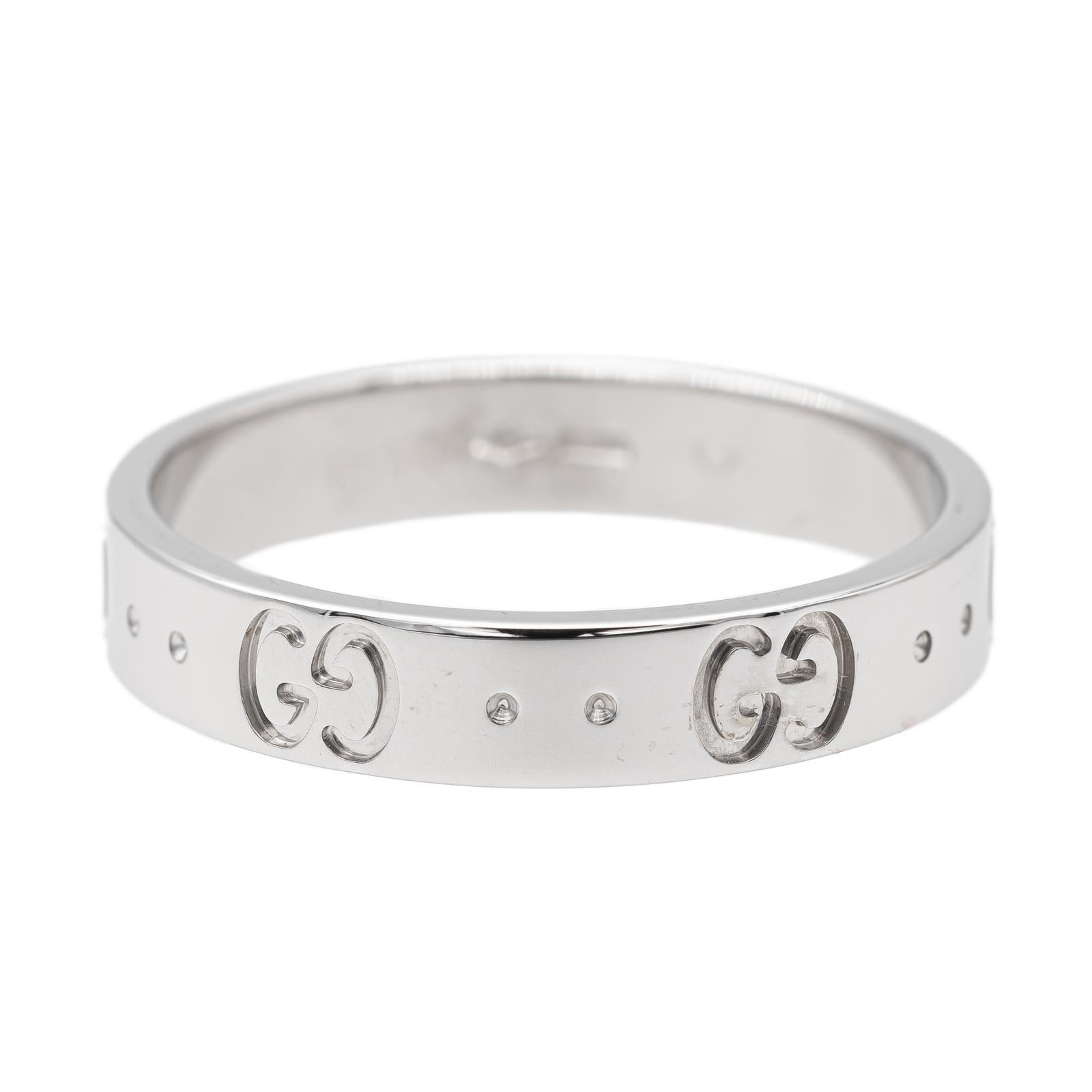 Gucci Bague Fine Icon Or blanc