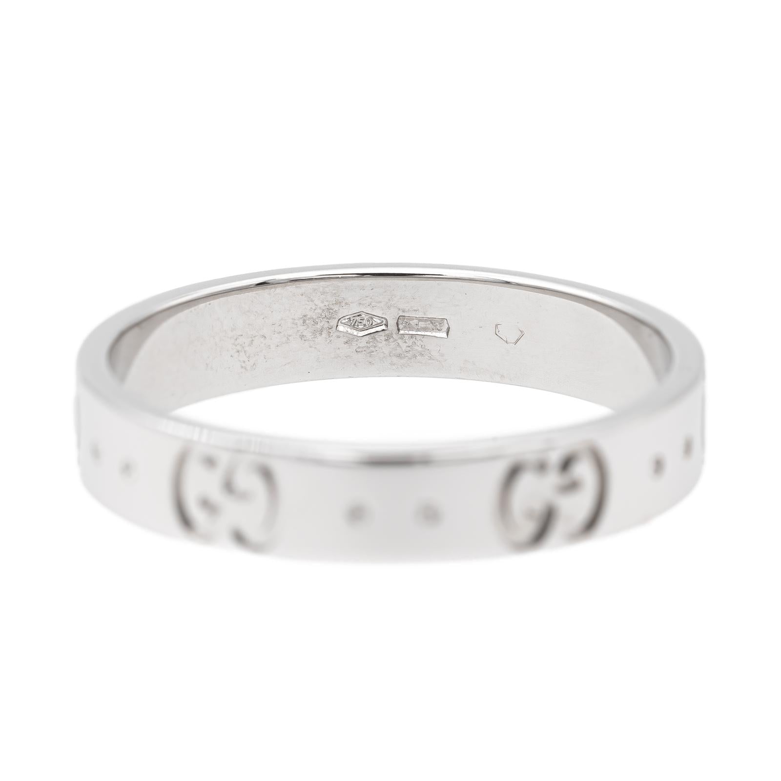 Gucci Bague Fine Icon Or blanc